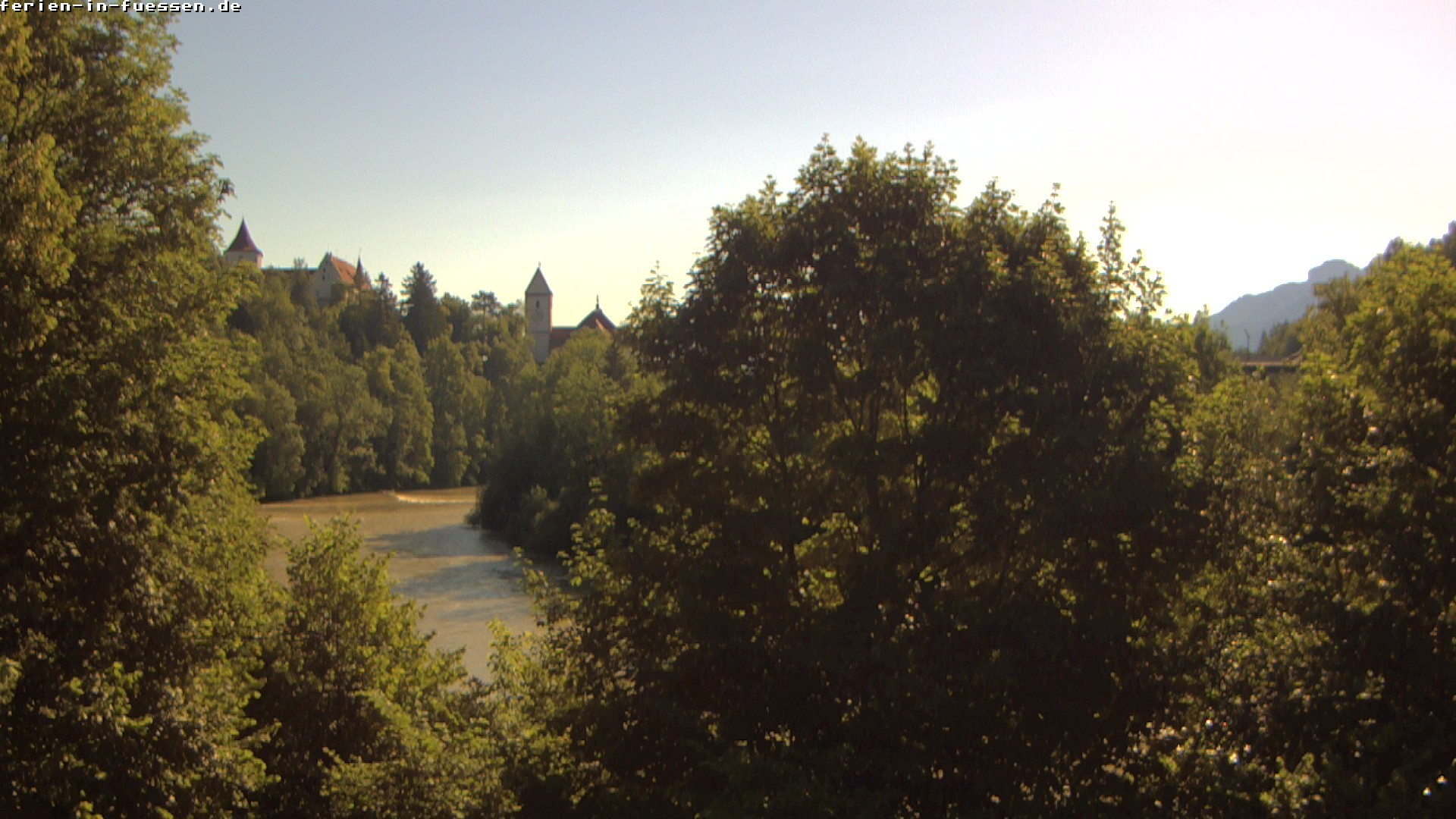 Archiv Foto Webcam Füssen: Blick auf Lech und Hohes Schloss