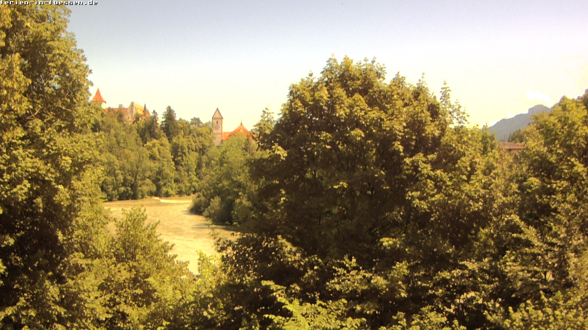 Archiv Foto Webcam Füssen: Blick auf Lech und Hohes Schloss