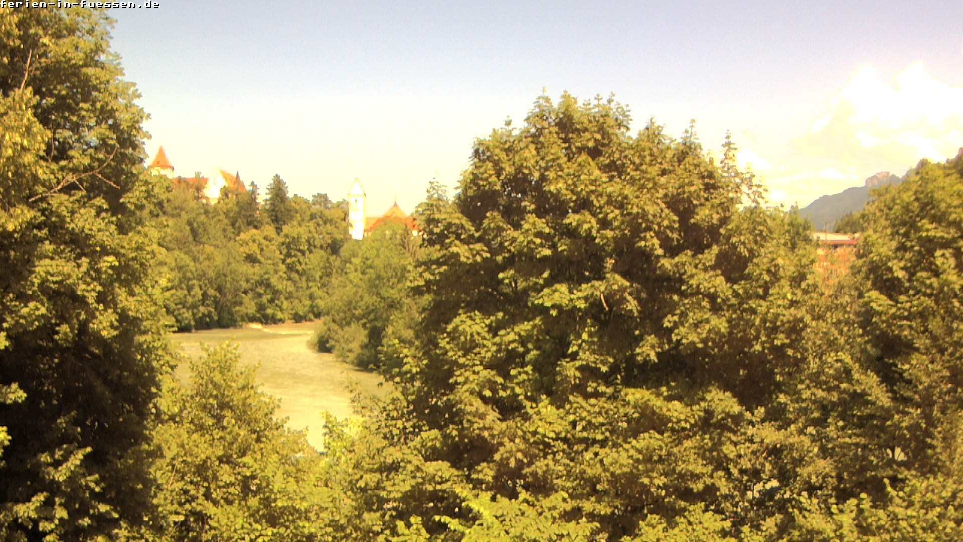 Archiv Foto Webcam Füssen: Blick auf Lech und Hohes Schloss