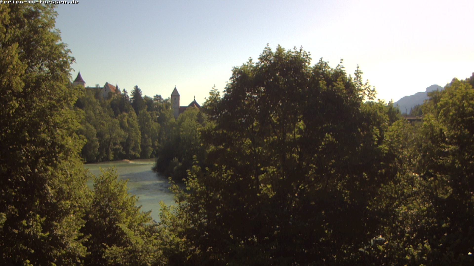 Archiv Foto Webcam Füssen: Blick auf Lech und Hohes Schloss