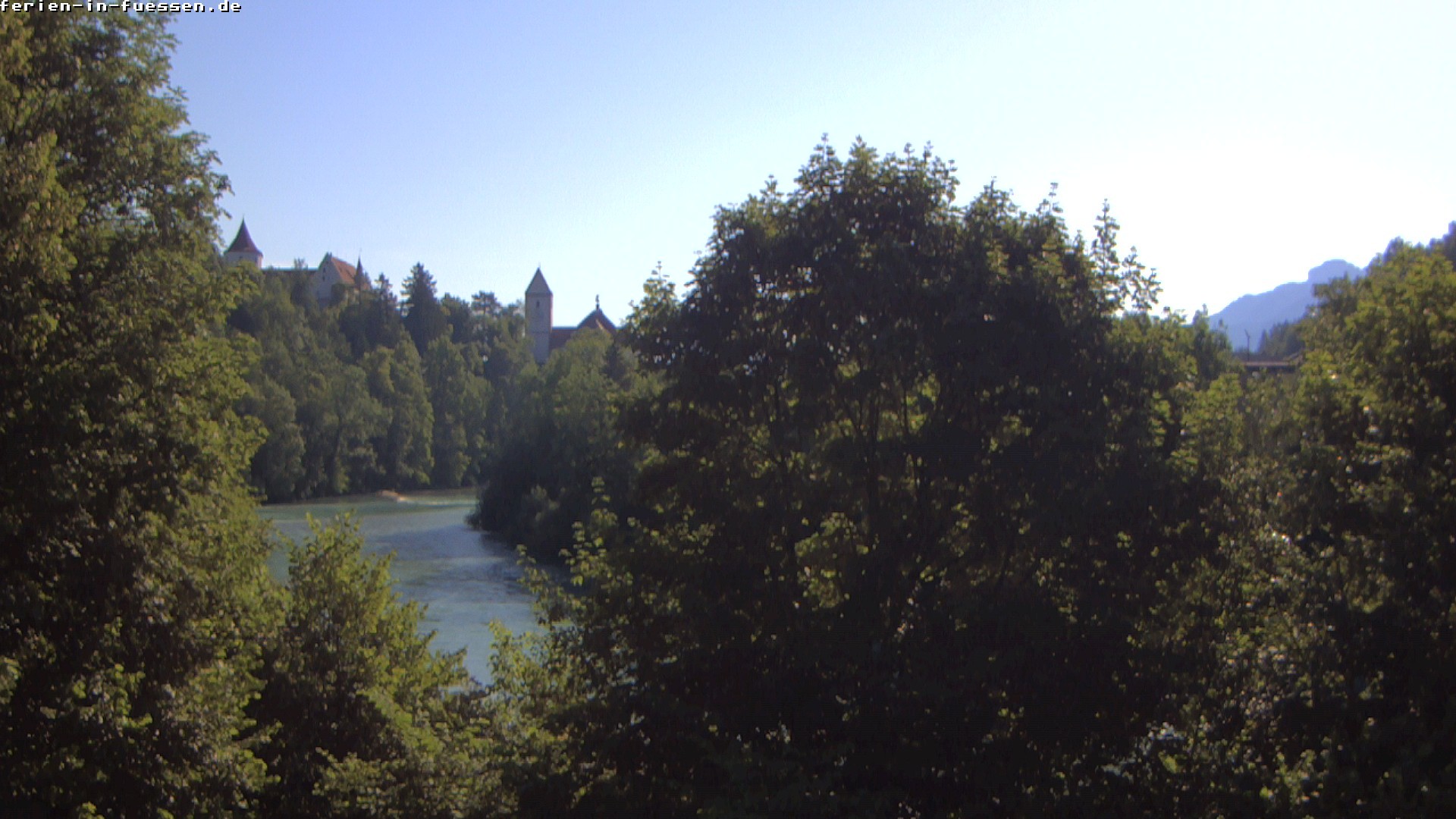 Archiv Foto Webcam Füssen: Blick auf Lech und Hohes Schloss