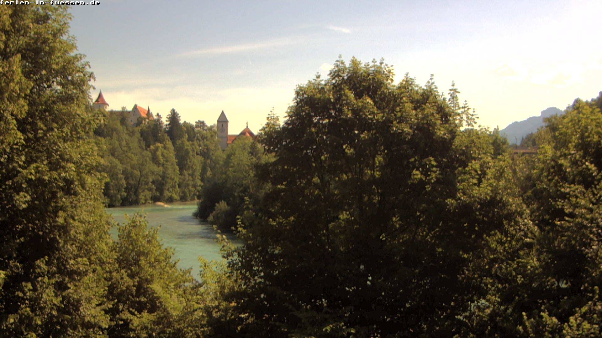 Archiv Foto Webcam Füssen: Blick auf Lech und Hohes Schloss