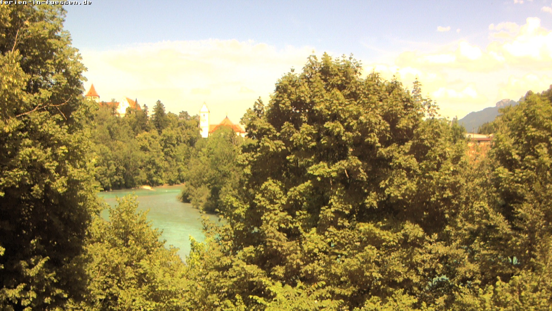 Archiv Foto Webcam Füssen: Blick auf Lech und Hohes Schloss