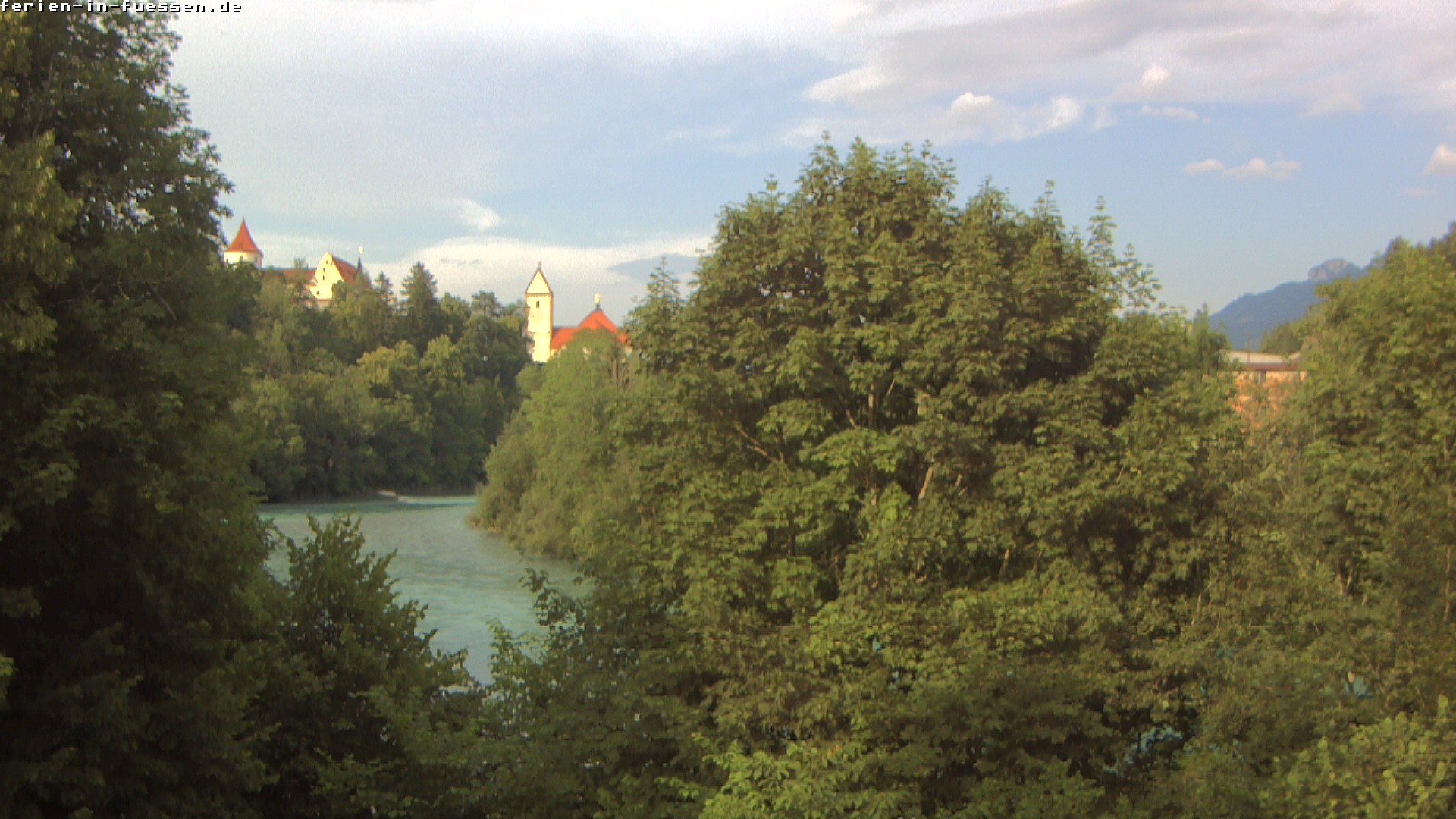 Archiv Foto Webcam Füssen: Blick auf Lech und Hohes Schloss