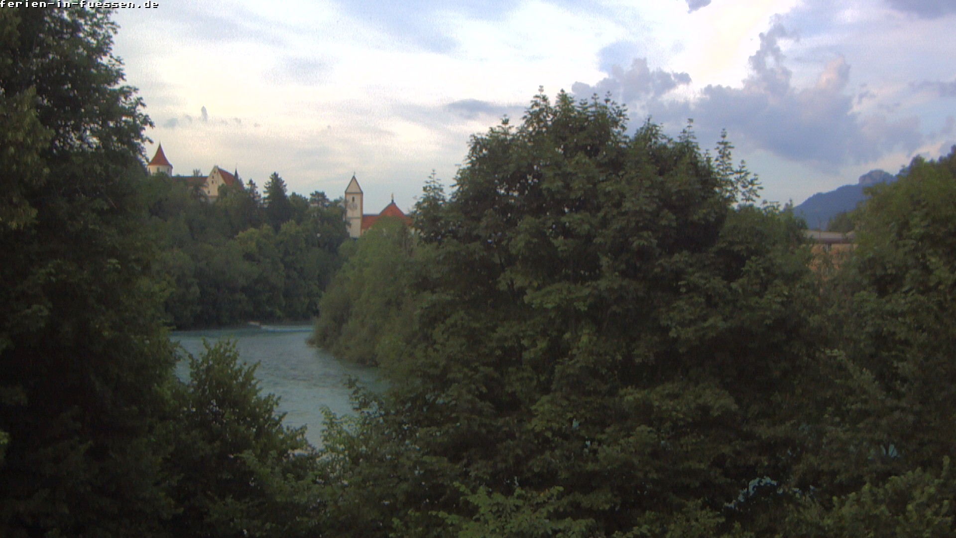 Archiv Foto Webcam Füssen: Blick auf Lech und Hohes Schloss