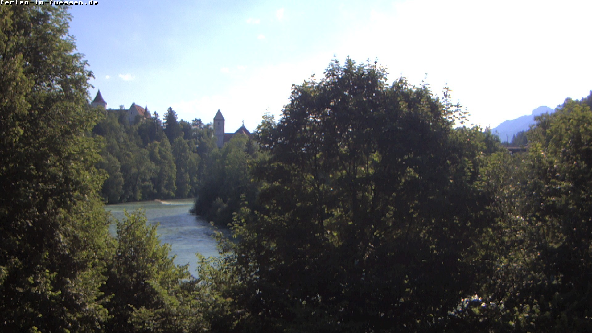 Archiv Foto Webcam Füssen: Blick auf Lech und Hohes Schloss