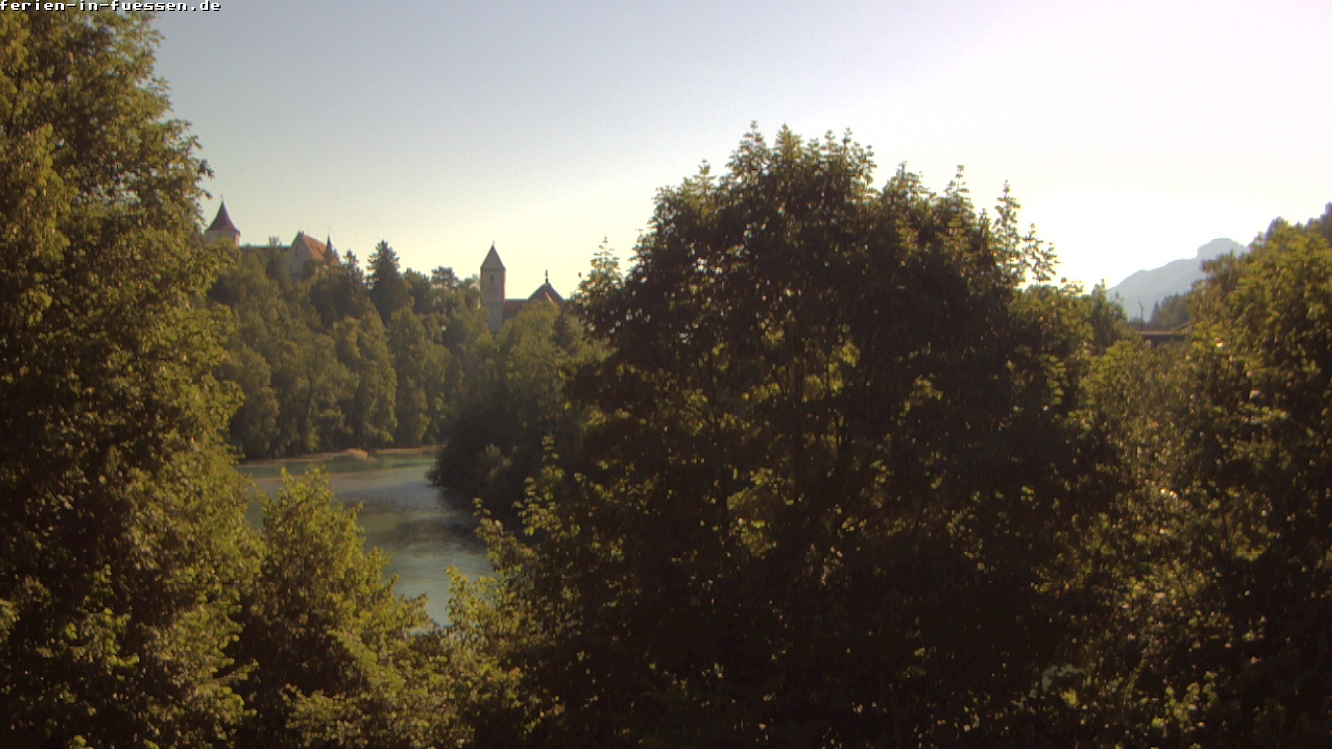 Archiv Foto Webcam Füssen: Blick auf Lech und Hohes Schloss