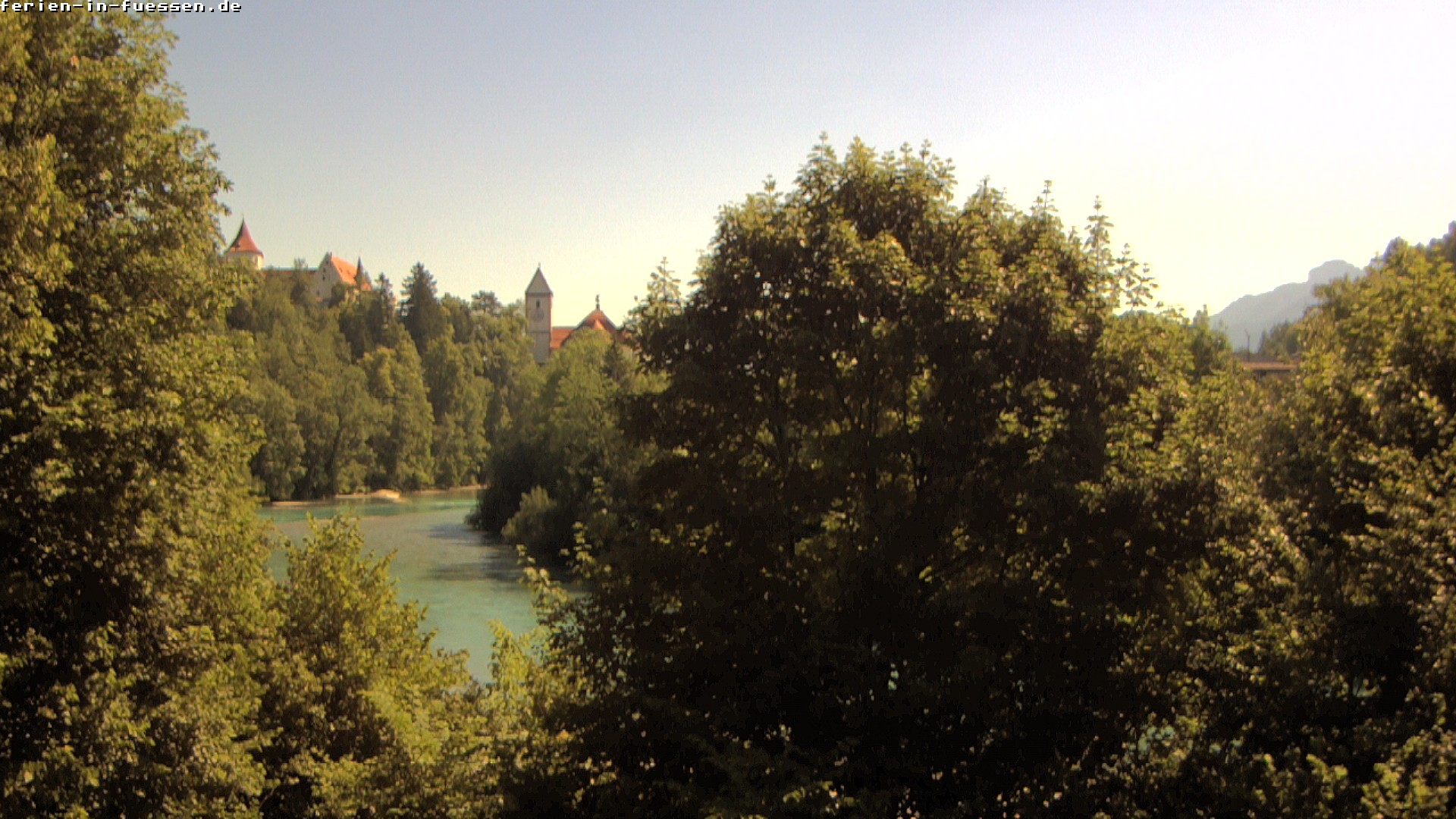 Archiv Foto Webcam Füssen: Blick auf Lech und Hohes Schloss