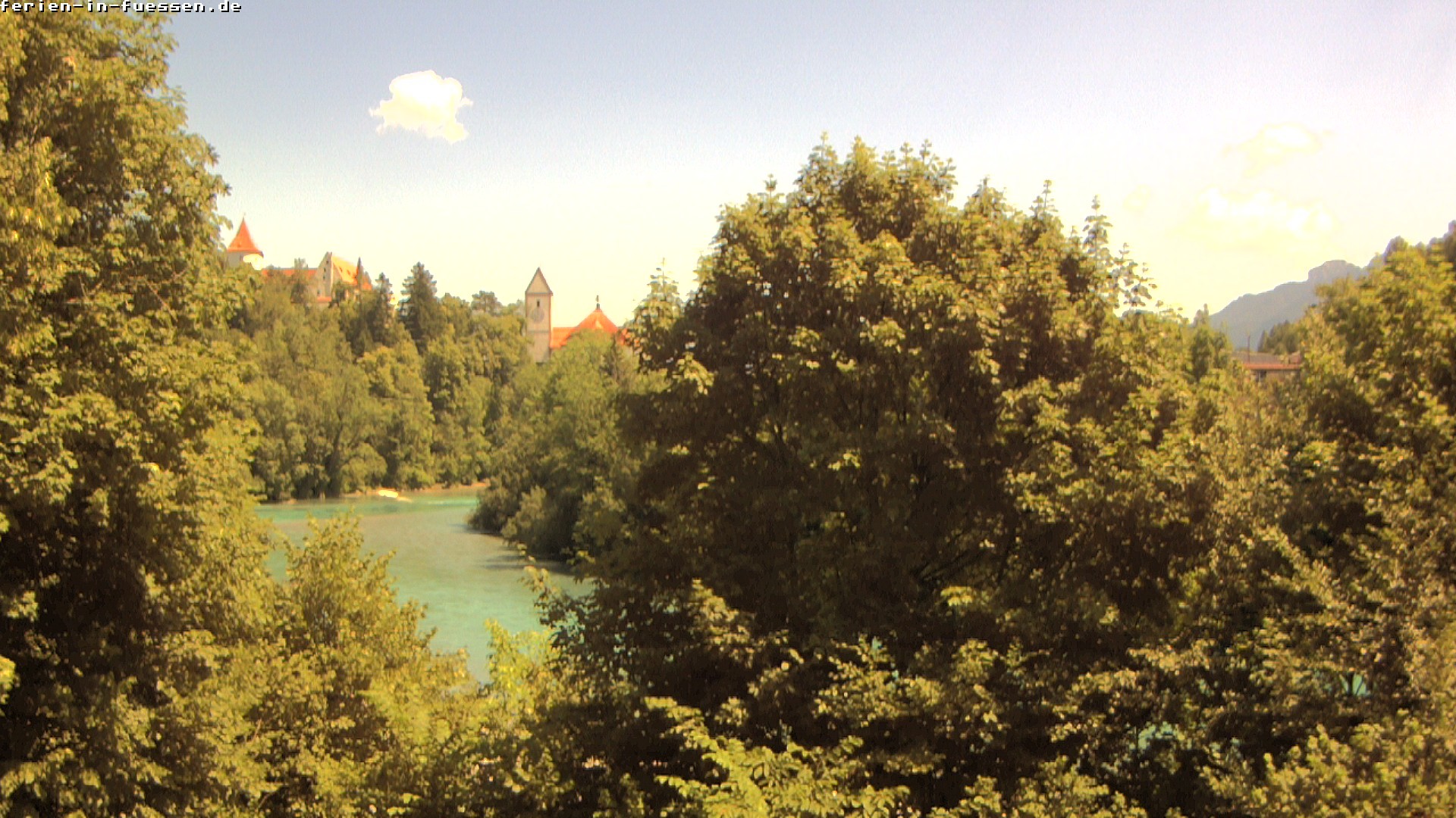 Archiv Foto Webcam Füssen: Blick auf Lech und Hohes Schloss