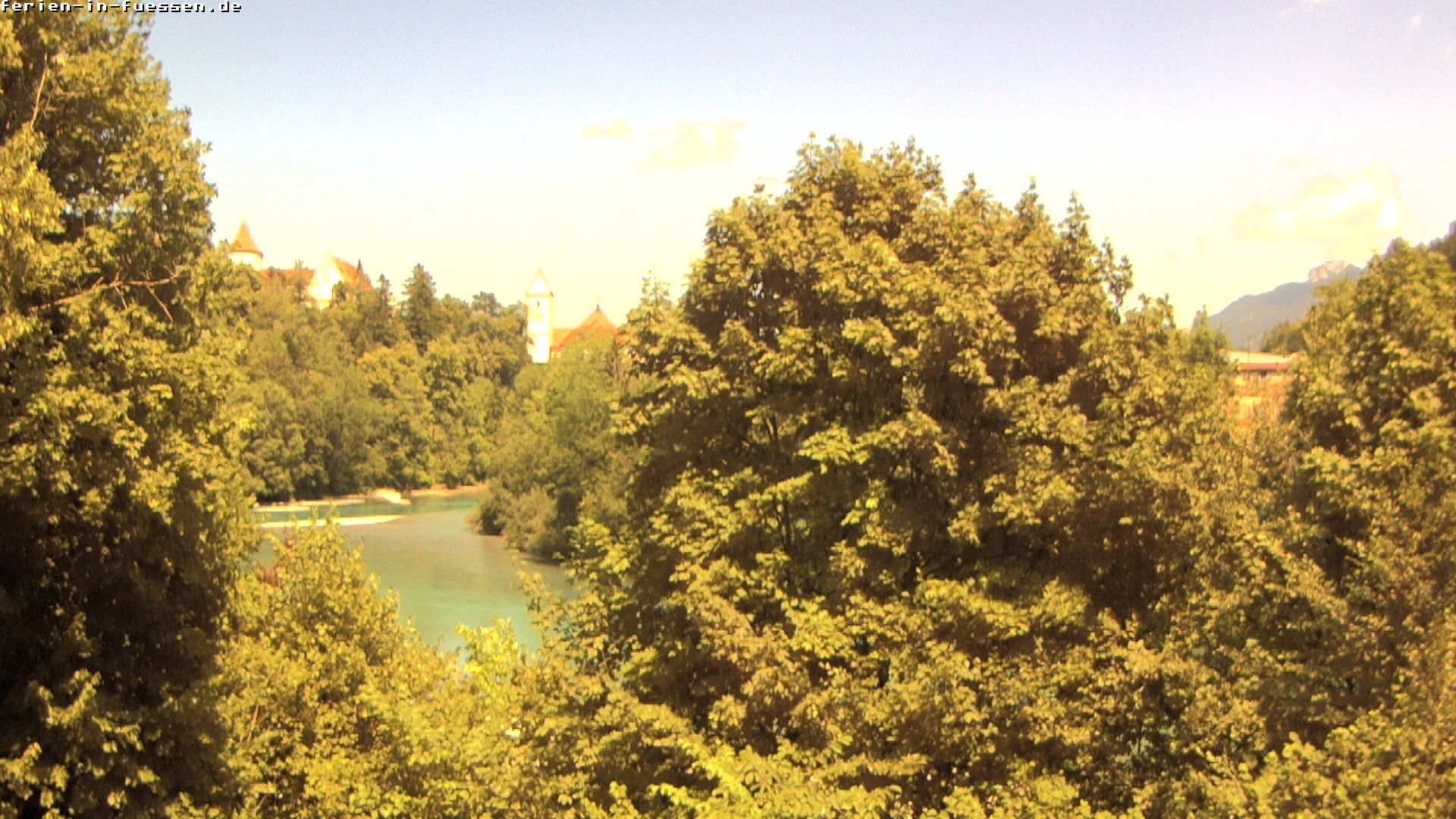 Archiv Foto Webcam Füssen: Blick auf Lech und Hohes Schloss