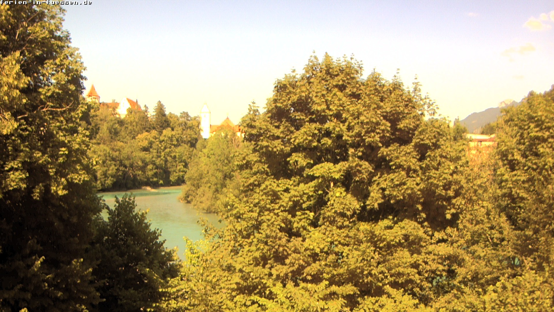 Archiv Foto Webcam Füssen: Blick auf Lech und Hohes Schloss