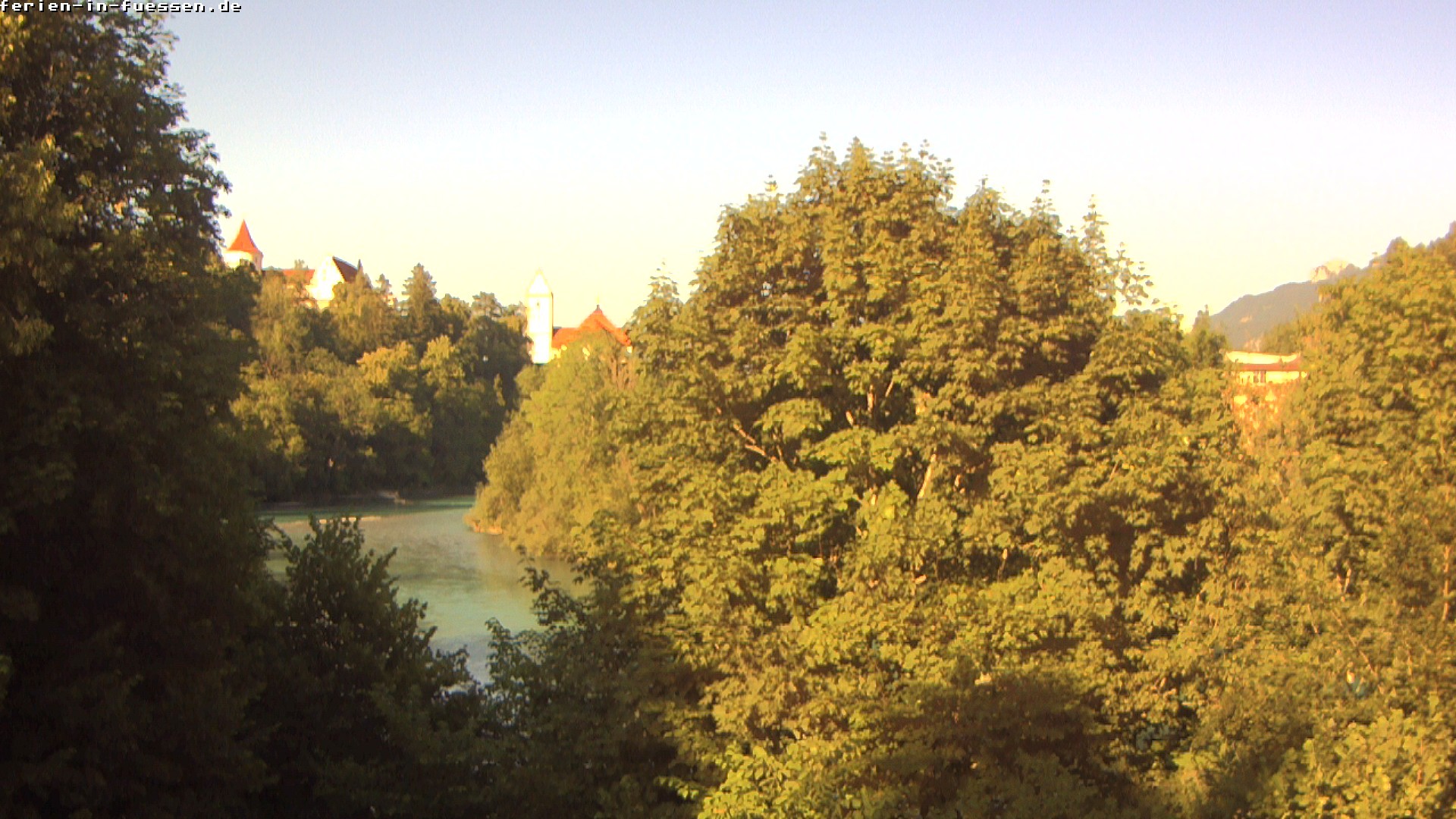 Archiv Foto Webcam Füssen: Blick auf Lech und Hohes Schloss