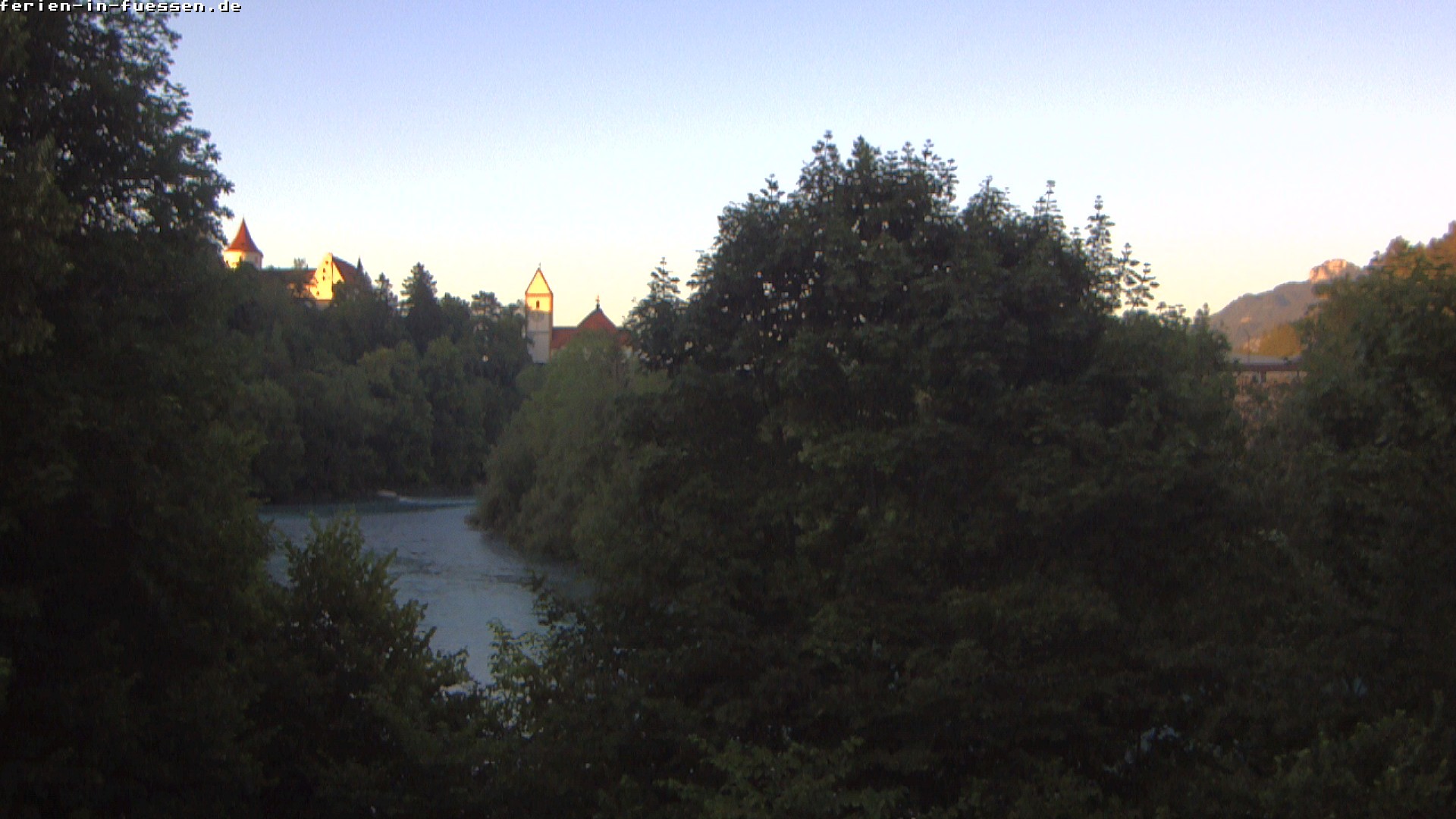 Archiv Foto Webcam Füssen: Blick auf Lech und Hohes Schloss