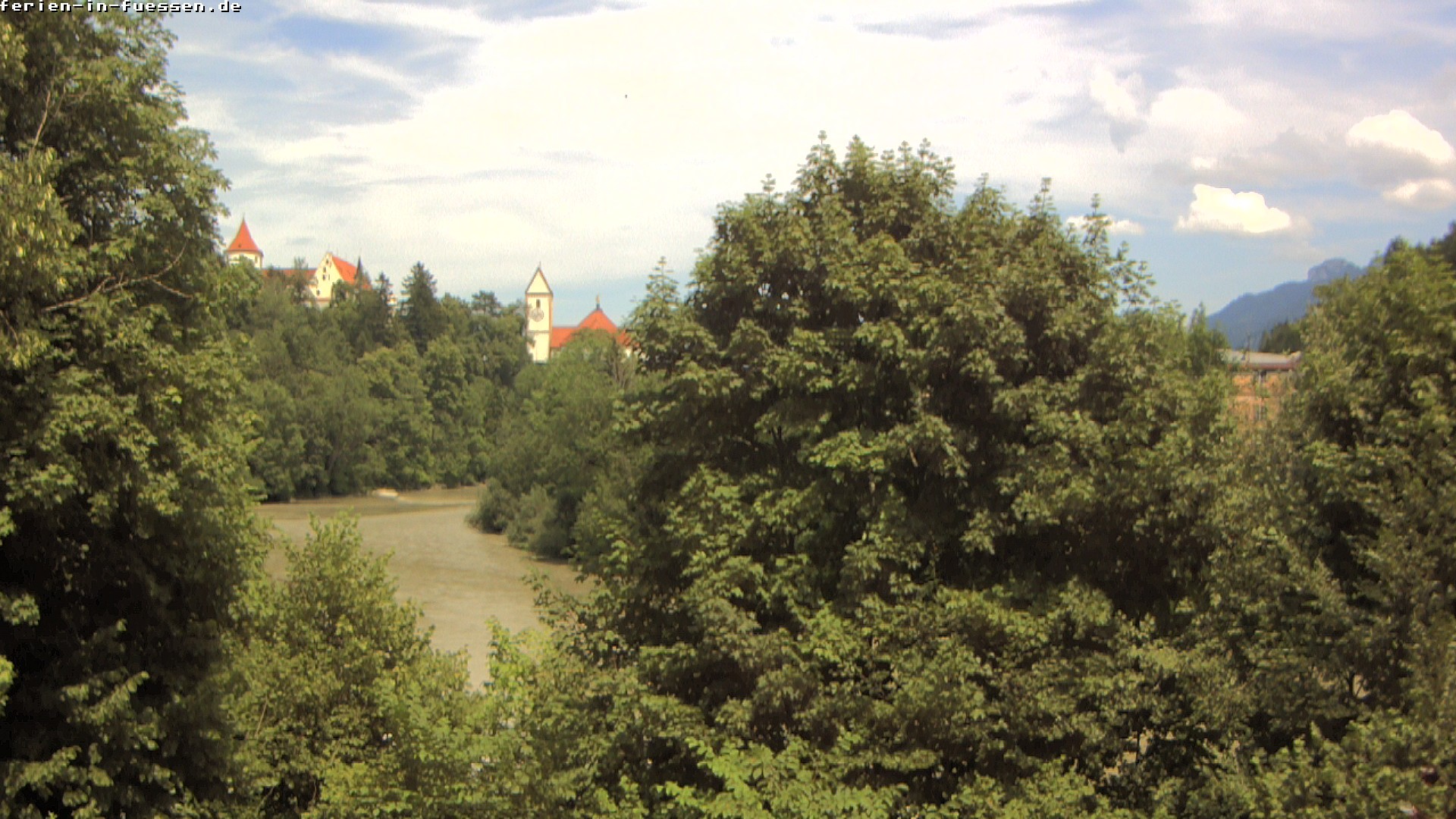 Archiv Foto Webcam Füssen: Blick auf Lech und Hohes Schloss