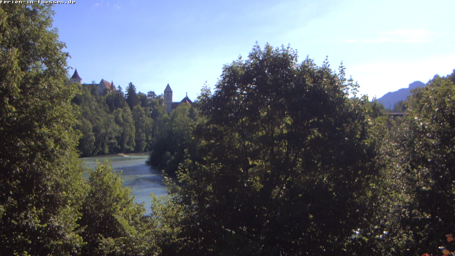 Archiv Foto Webcam Füssen: Blick auf Lech und Hohes Schloss