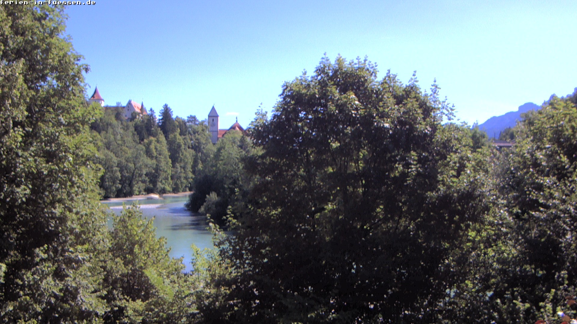 Archiv Foto Webcam Füssen: Blick auf Lech und Hohes Schloss