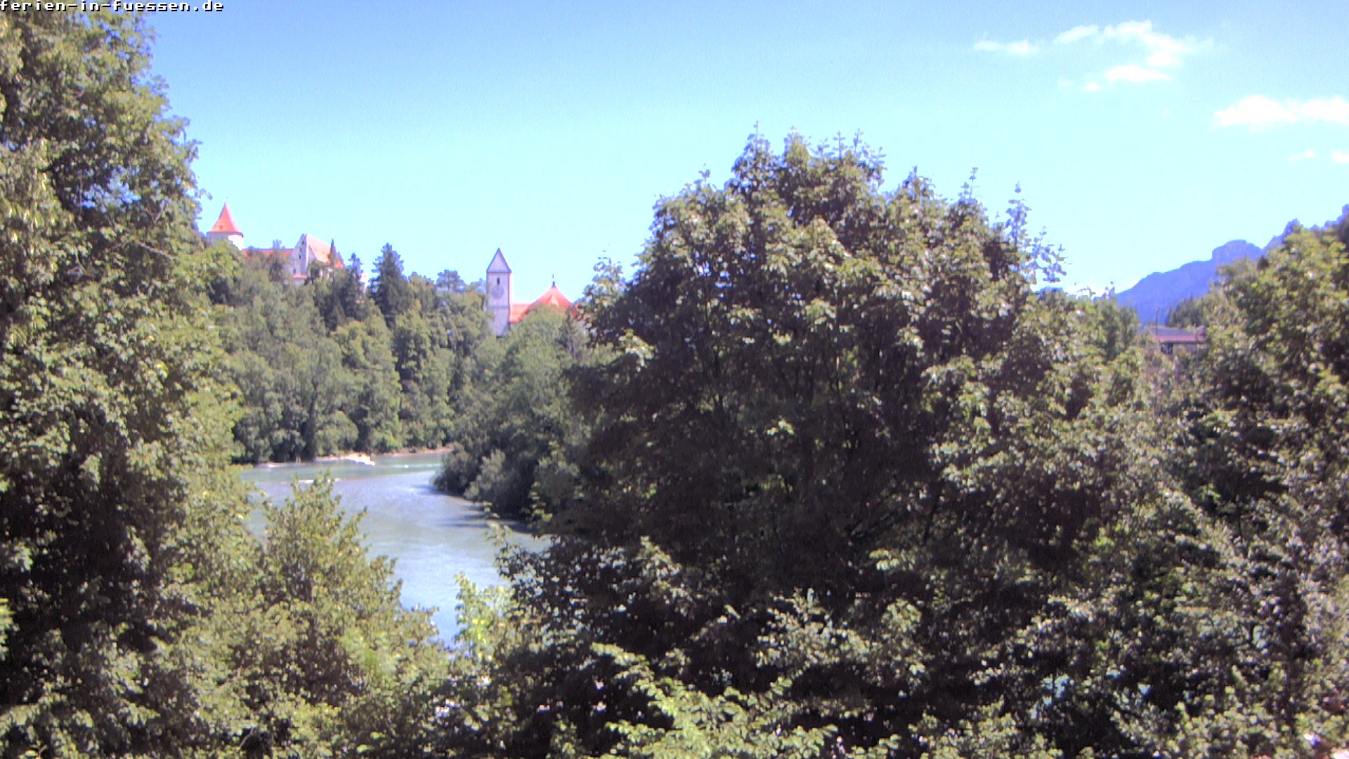 Archiv Foto Webcam Füssen: Blick auf Lech und Hohes Schloss