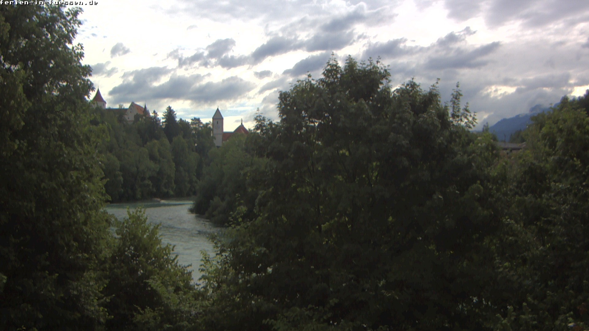 Archiv Foto Webcam Füssen: Blick auf Lech und Hohes Schloss