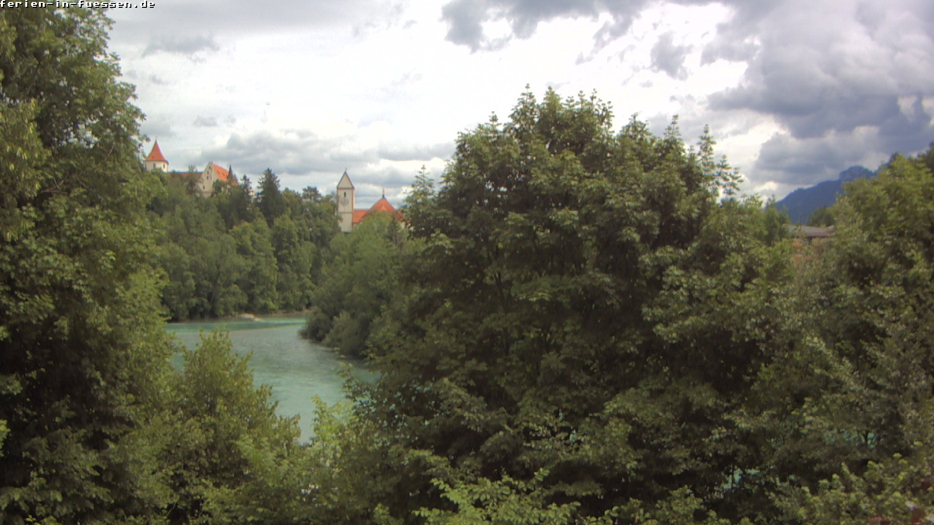 Archiv Foto Webcam Füssen: Blick auf Lech und Hohes Schloss