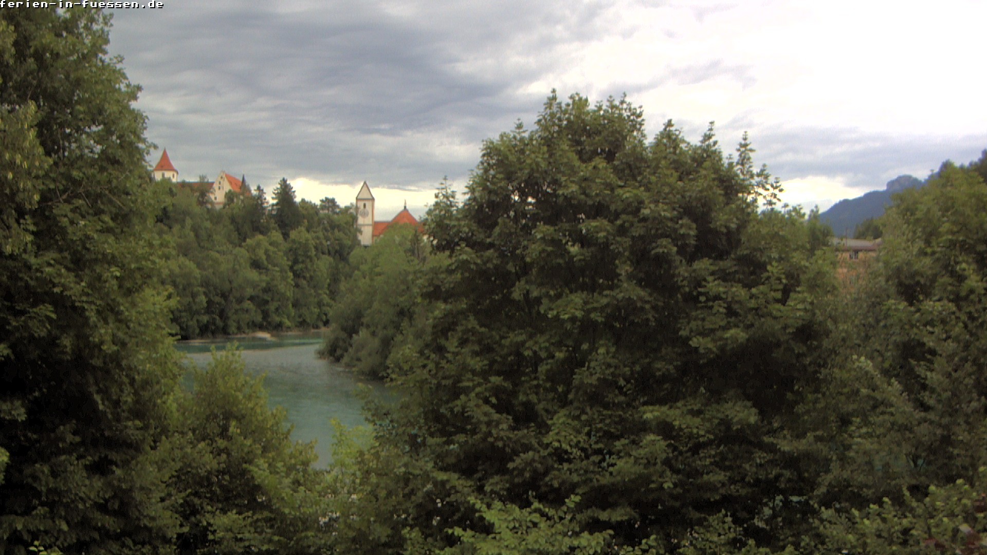 Archiv Foto Webcam Füssen: Blick auf Lech und Hohes Schloss