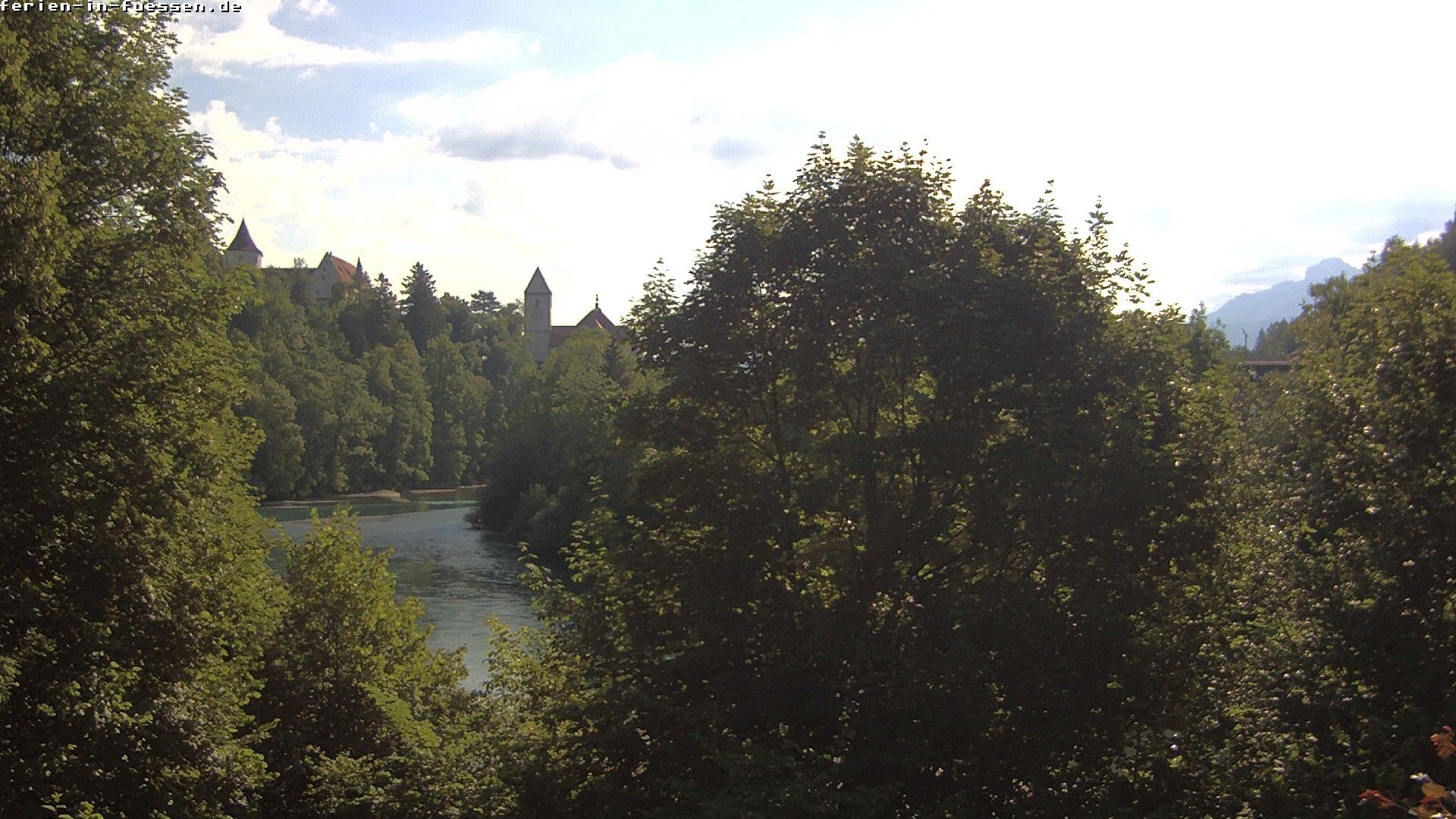 Archiv Foto Webcam Füssen: Blick auf Lech und Hohes Schloss