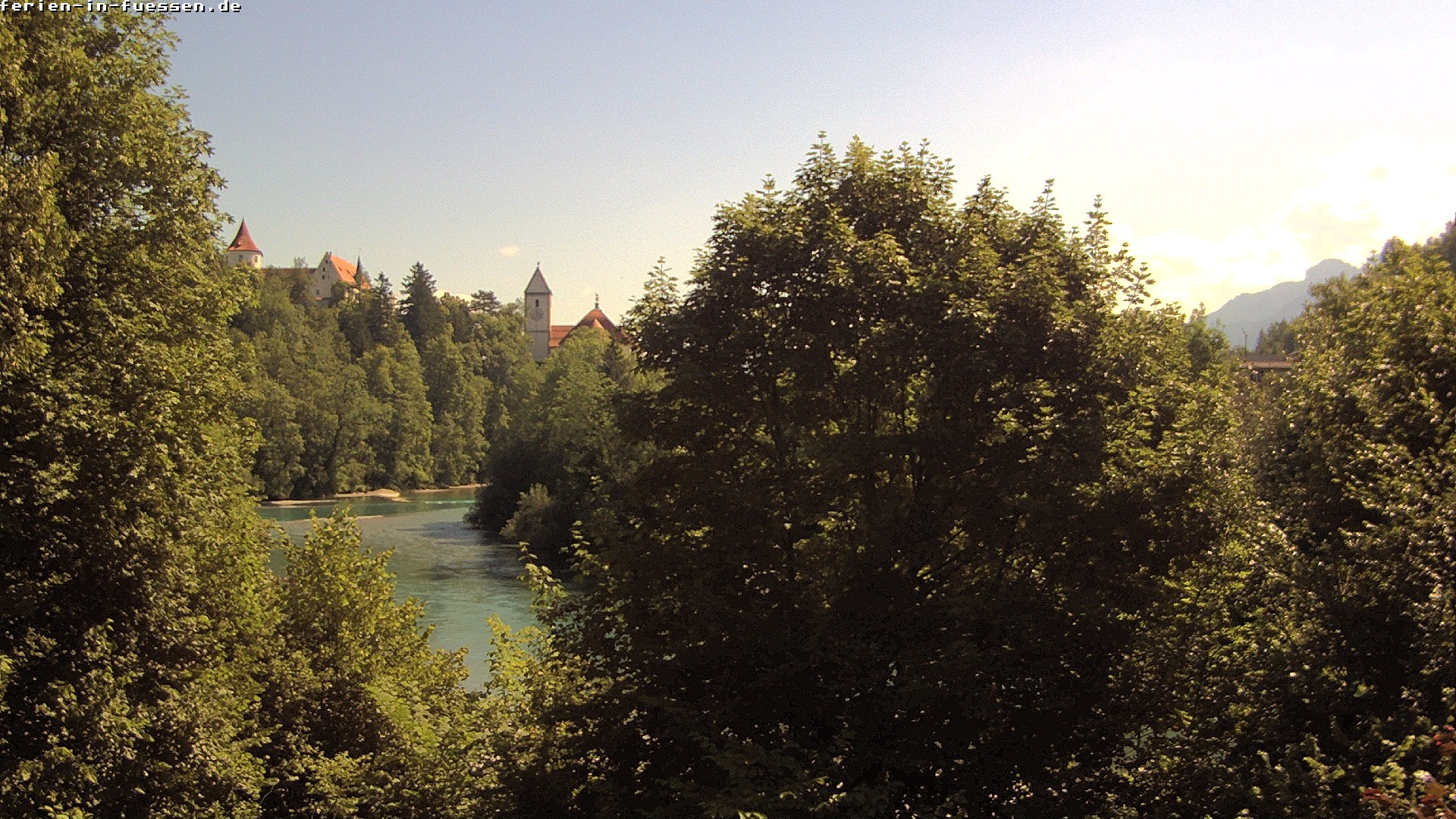 Archiv Foto Webcam Füssen: Blick auf Lech und Hohes Schloss