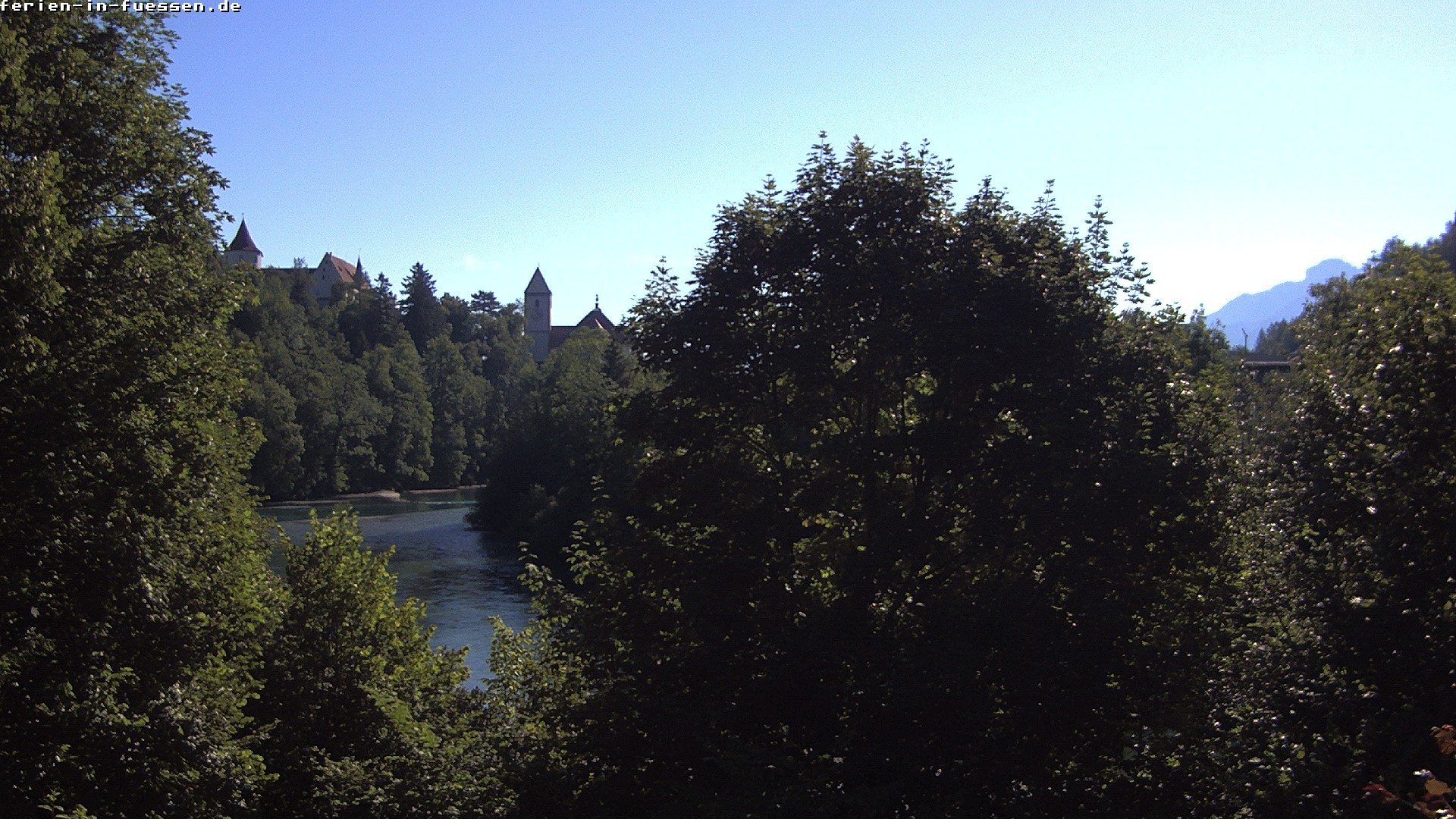 Archiv Foto Webcam Füssen: Blick auf Lech und Hohes Schloss