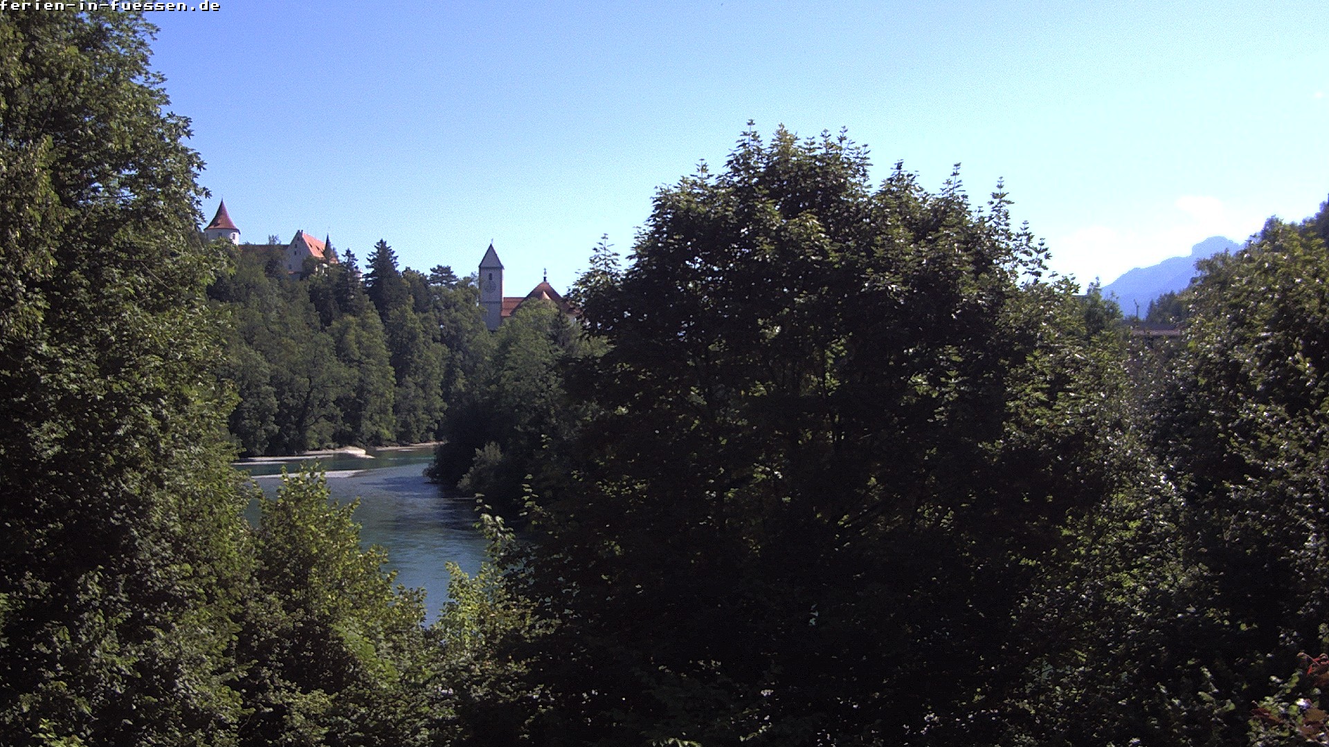 Archiv Foto Webcam Füssen: Blick auf Lech und Hohes Schloss
