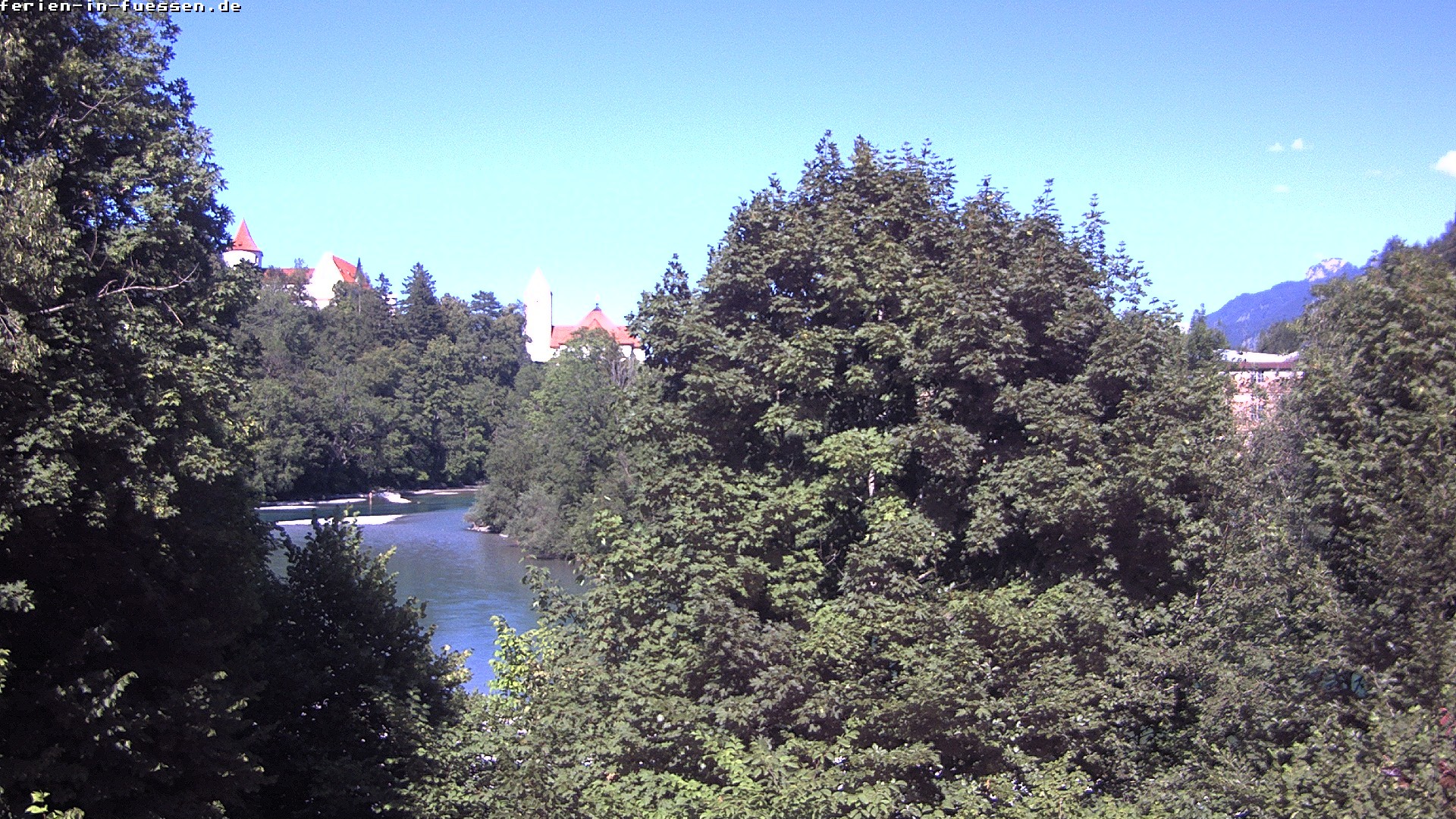 Archiv Foto Webcam Füssen: Blick auf Lech und Hohes Schloss