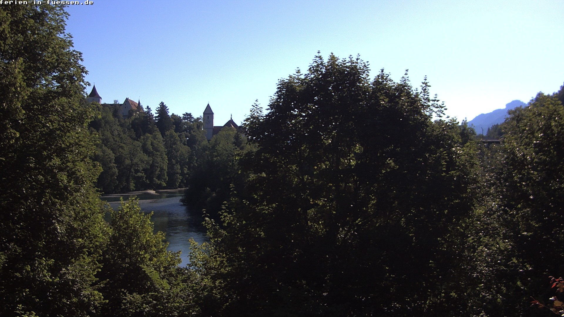 Archiv Foto Webcam Füssen: Blick auf Lech und Hohes Schloss