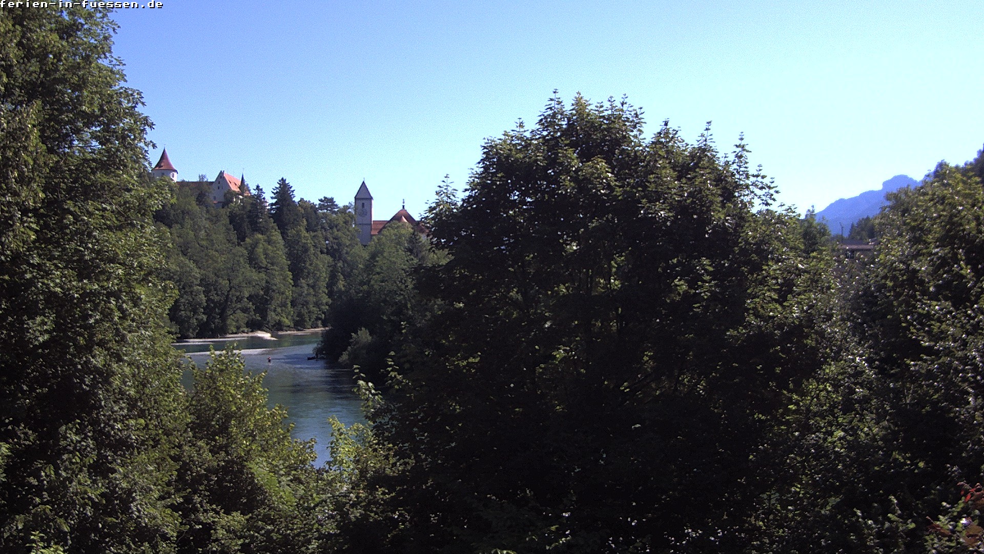Archiv Foto Webcam Füssen: Blick auf Lech und Hohes Schloss