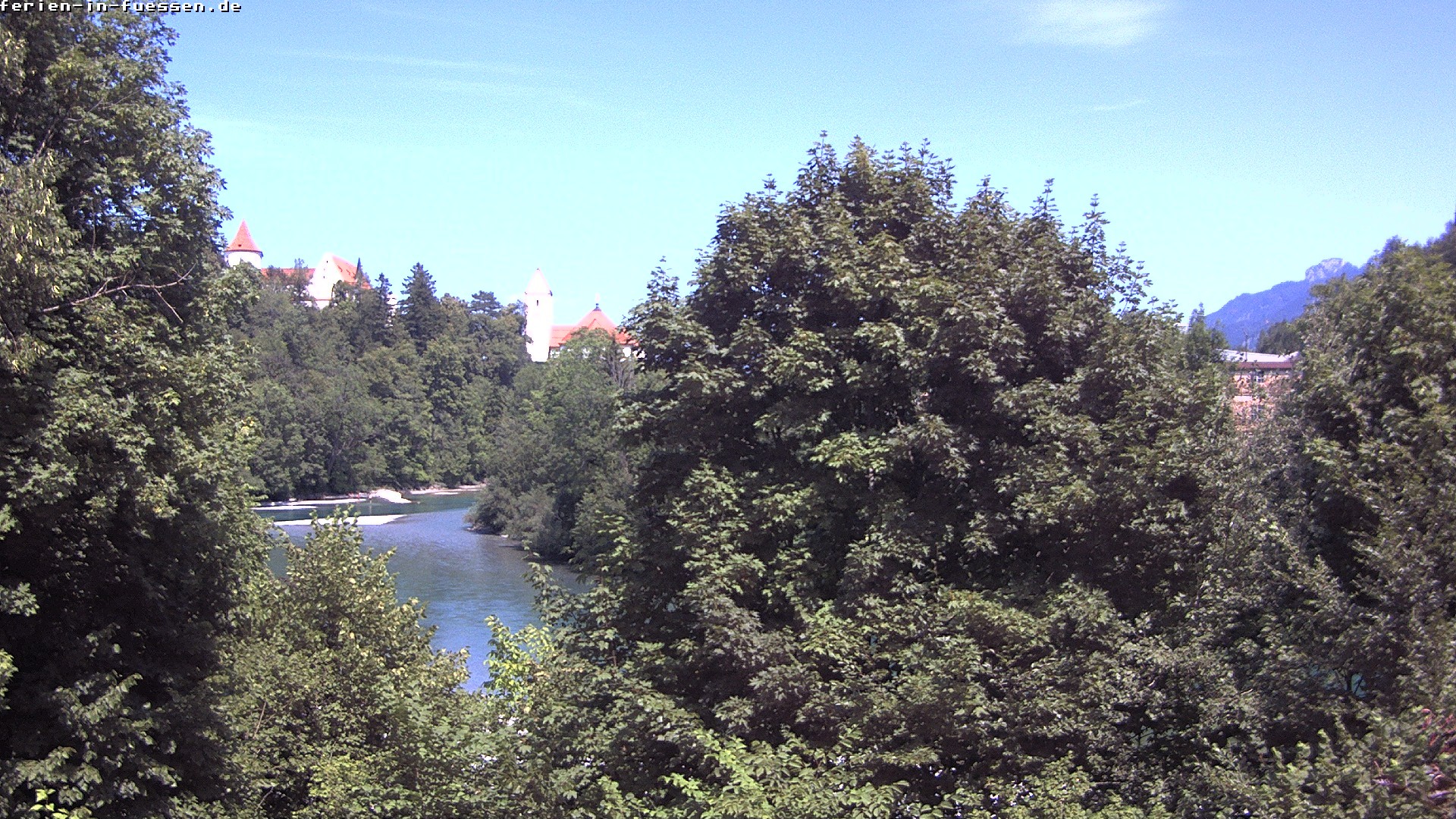 Archiv Foto Webcam Füssen: Blick auf Lech und Hohes Schloss