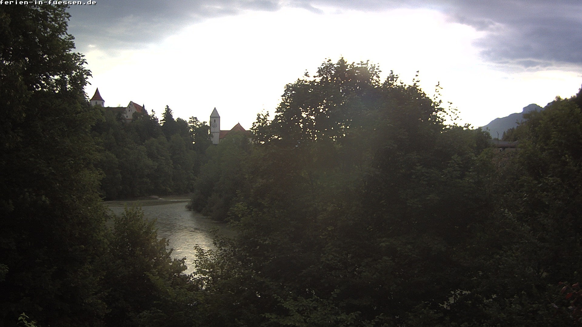 Archiv Foto Webcam Füssen: Blick auf Lech und Hohes Schloss