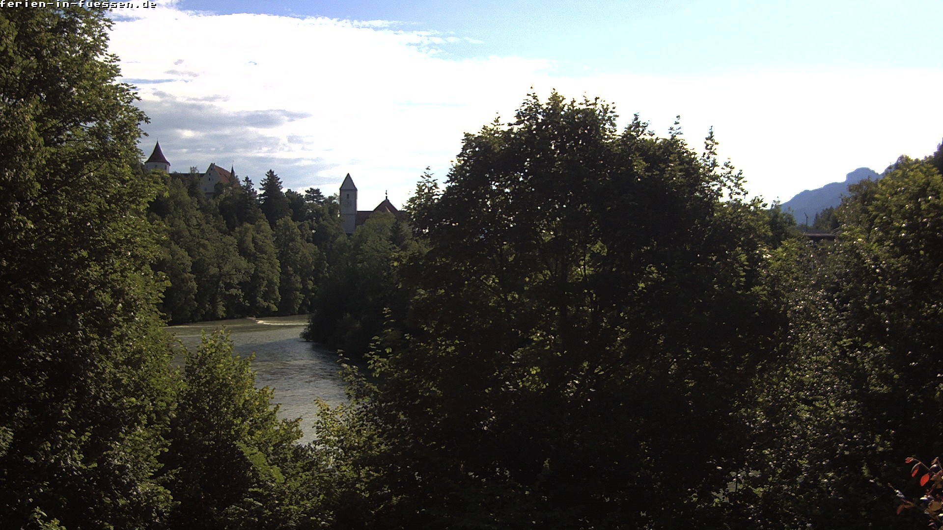 Archiv Foto Webcam Füssen: Blick auf Lech und Hohes Schloss