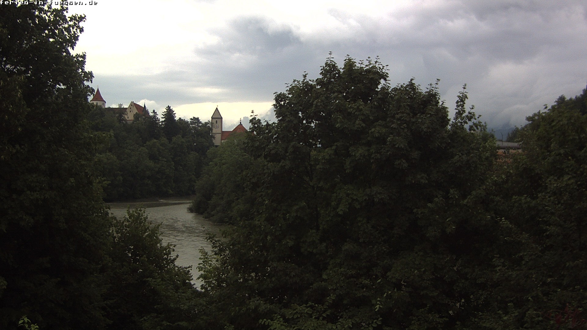 Archiv Foto Webcam Füssen: Blick auf Lech und Hohes Schloss