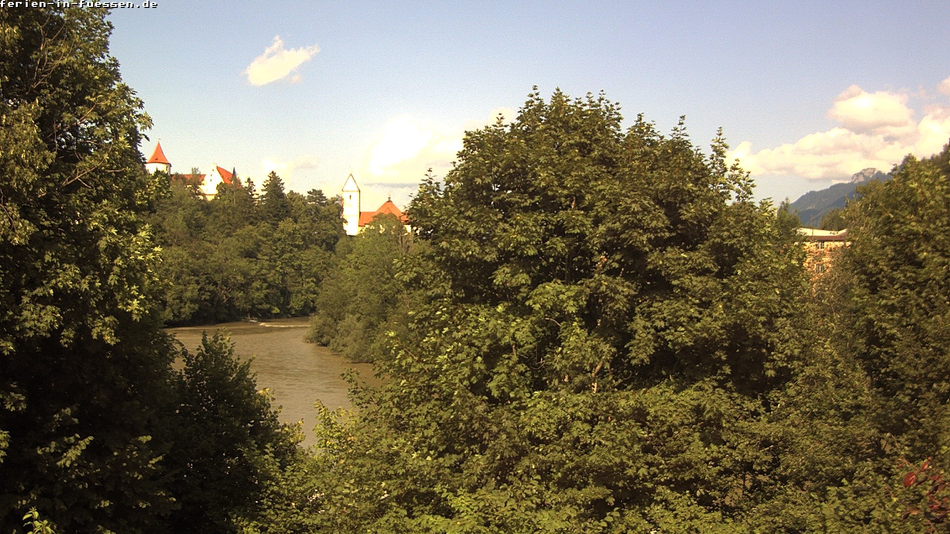 Archiv Foto Webcam Füssen: Blick auf Lech und Hohes Schloss