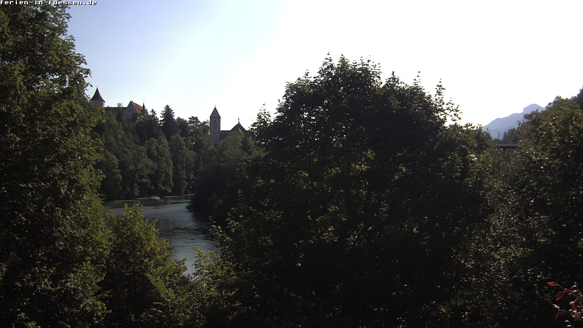 Archiv Foto Webcam Füssen: Blick auf Lech und Hohes Schloss