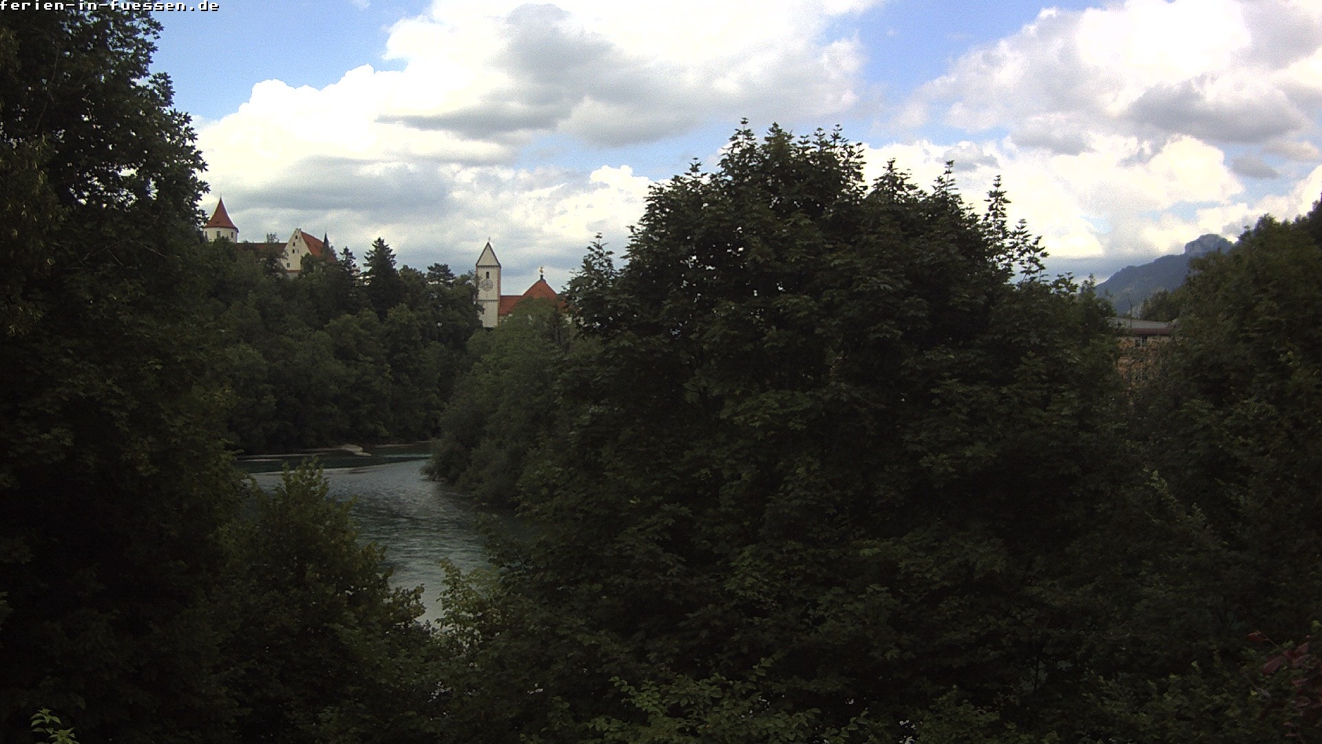 Archiv Foto Webcam Füssen: Blick auf Lech und Hohes Schloss