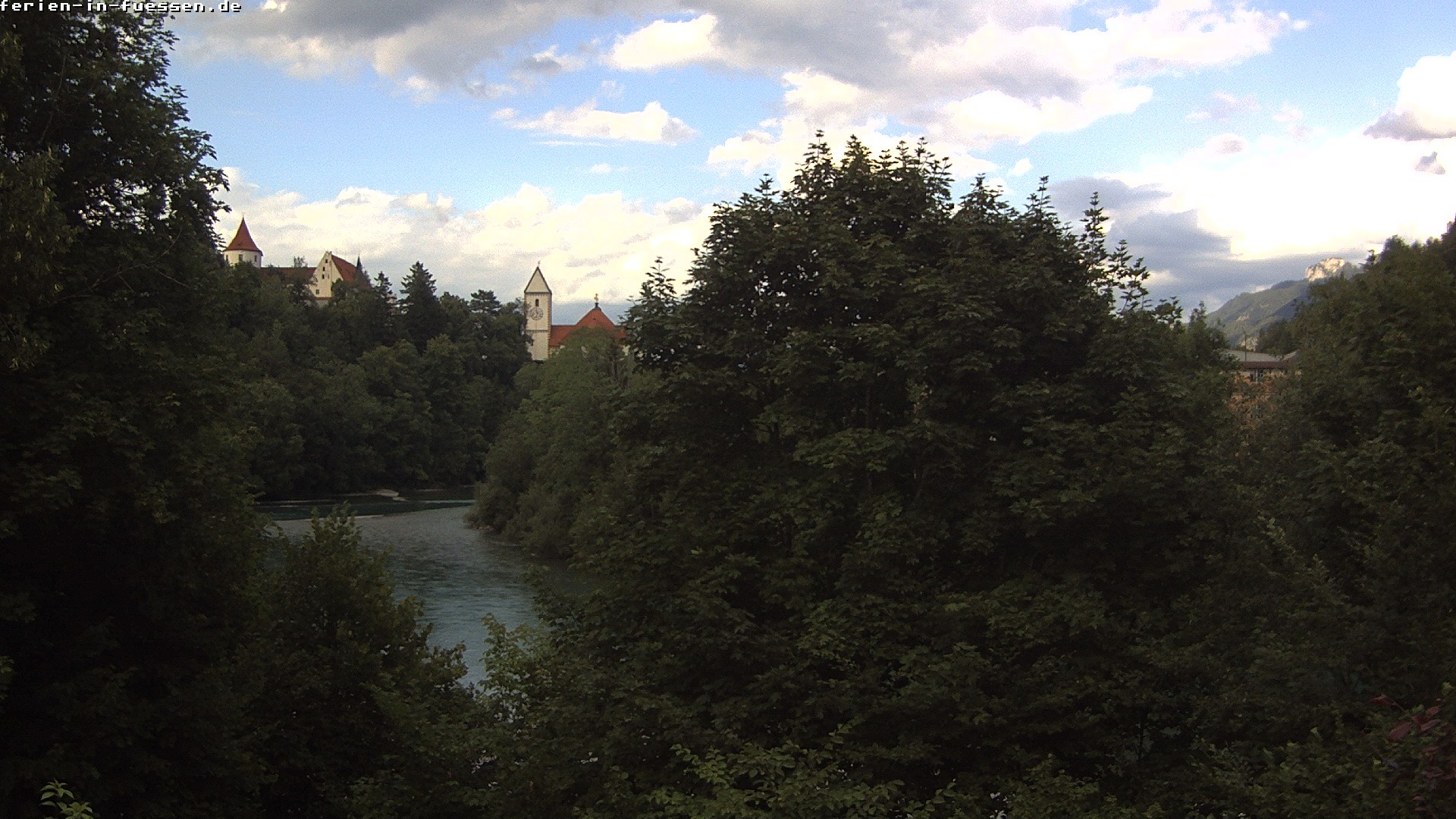 Archiv Foto Webcam Füssen: Blick auf Lech und Hohes Schloss