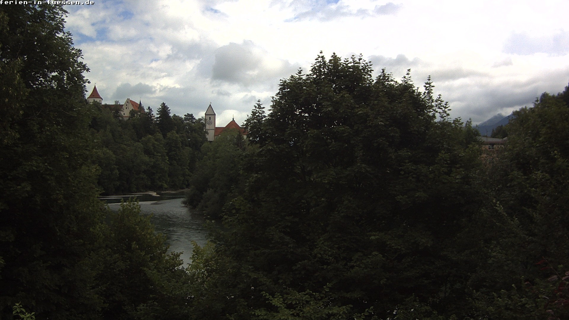 Archiv Foto Webcam Füssen: Blick auf Lech und Hohes Schloss