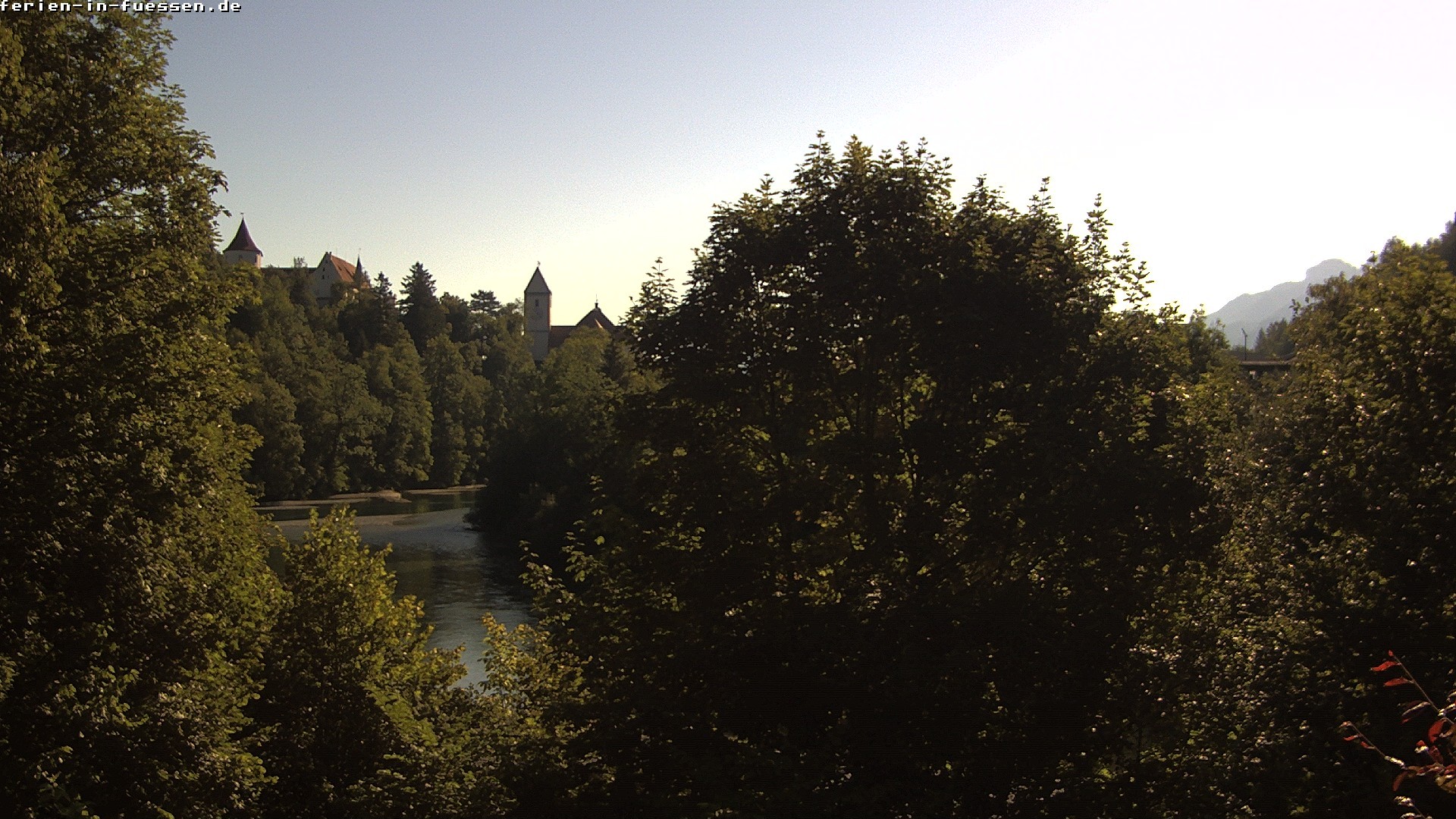 Archiv Foto Webcam Füssen: Blick auf Lech und Hohes Schloss