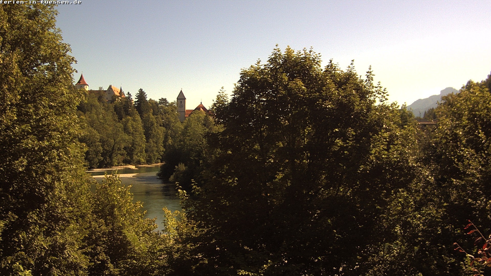 Archiv Foto Webcam Füssen: Blick auf Lech und Hohes Schloss