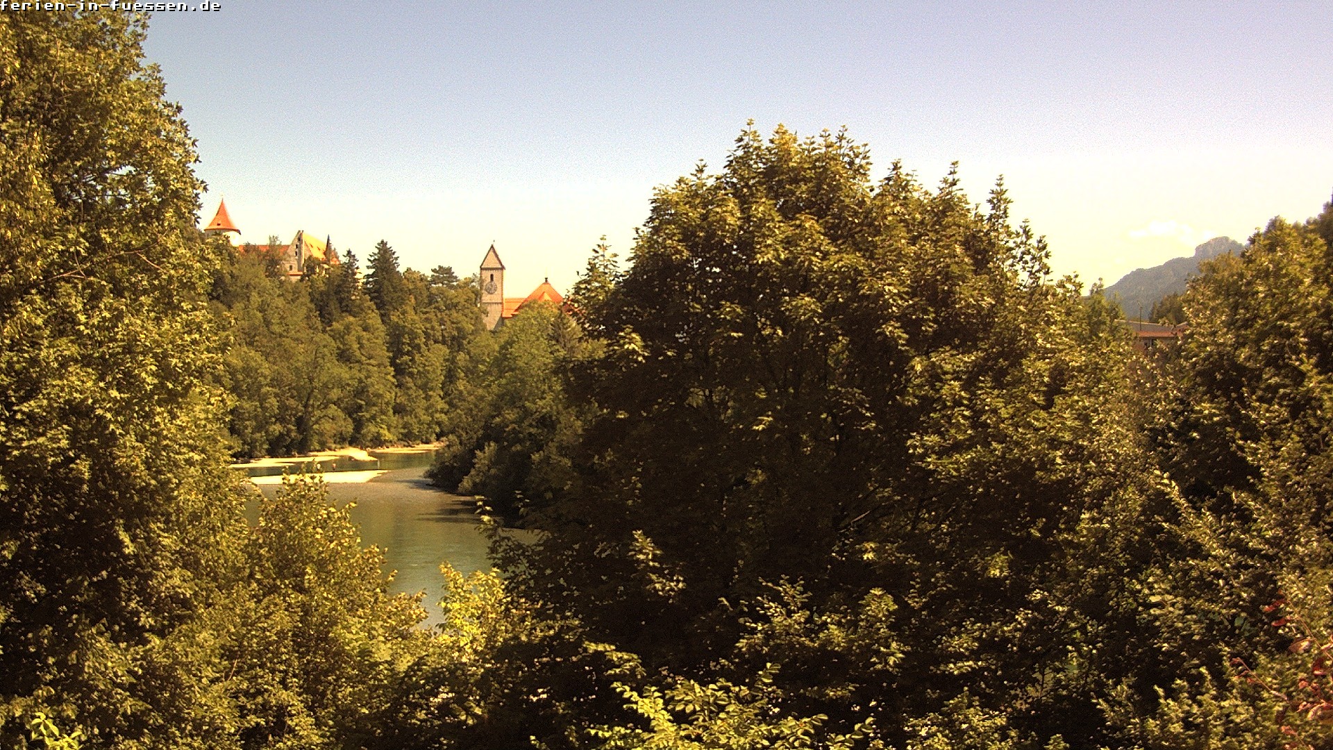 Archiv Foto Webcam Füssen: Blick auf Lech und Hohes Schloss