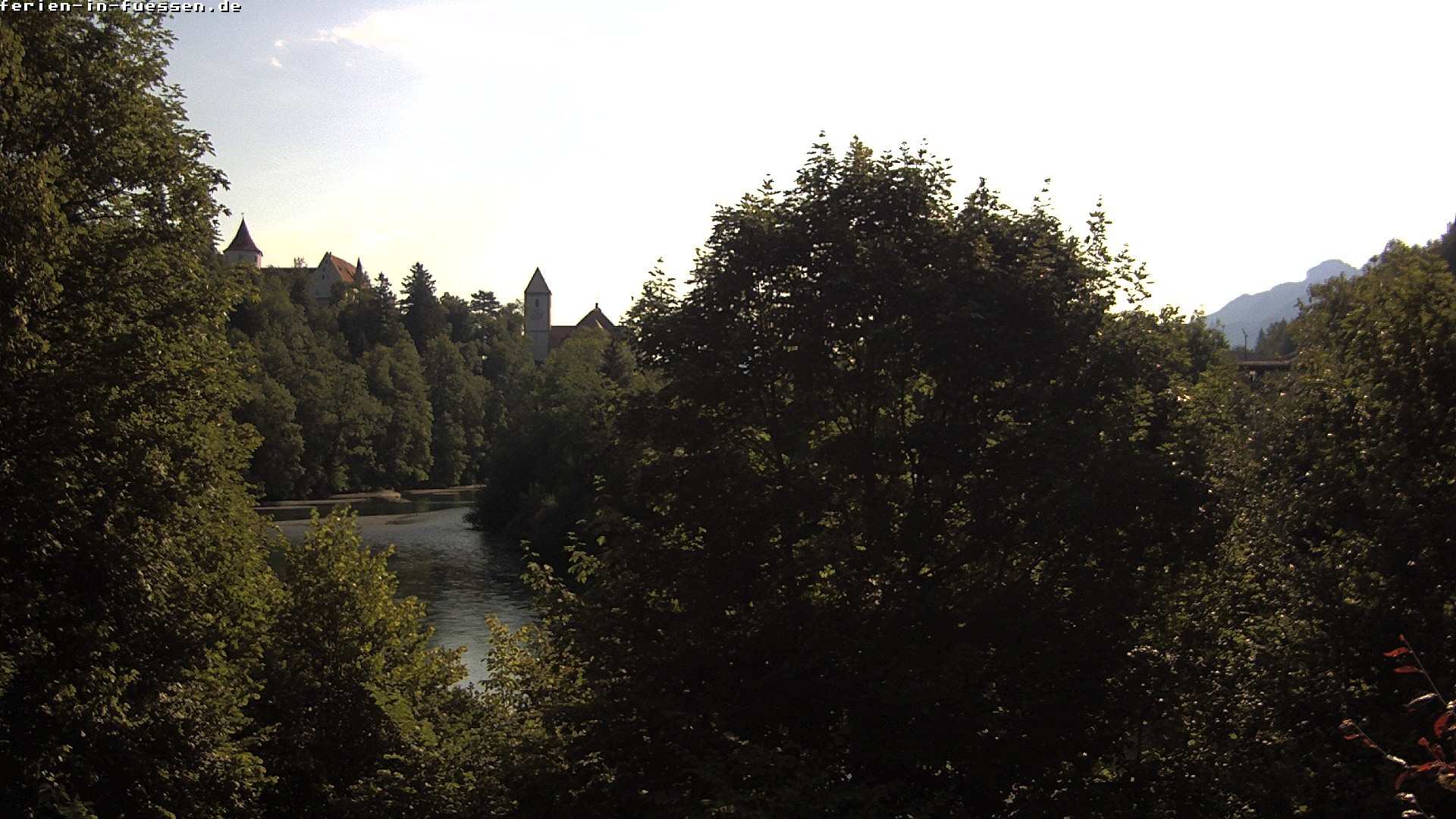 Archiv Foto Webcam Füssen: Blick auf Lech und Hohes Schloss