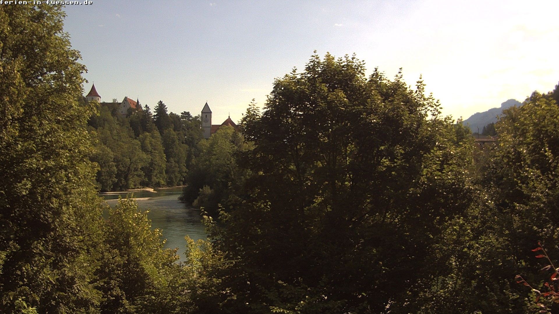 Archiv Foto Webcam Füssen: Blick auf Lech und Hohes Schloss