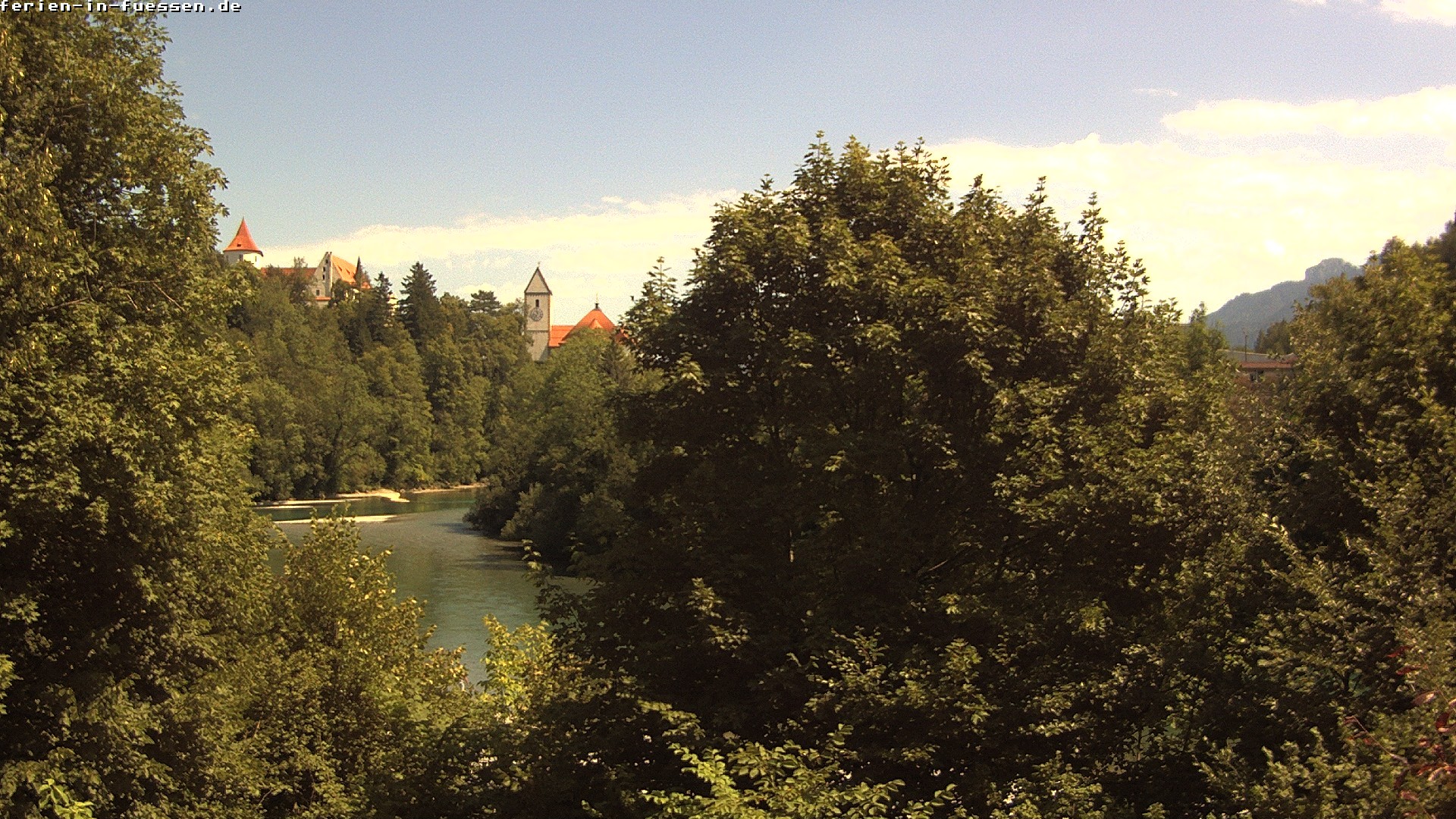 Archiv Foto Webcam Füssen: Blick auf Lech und Hohes Schloss