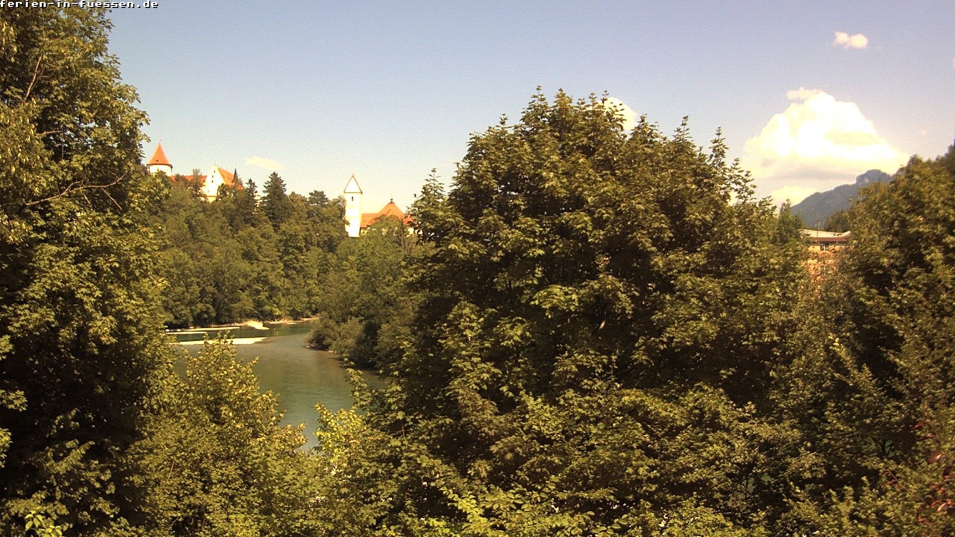 Archiv Foto Webcam Füssen: Blick auf Lech und Hohes Schloss