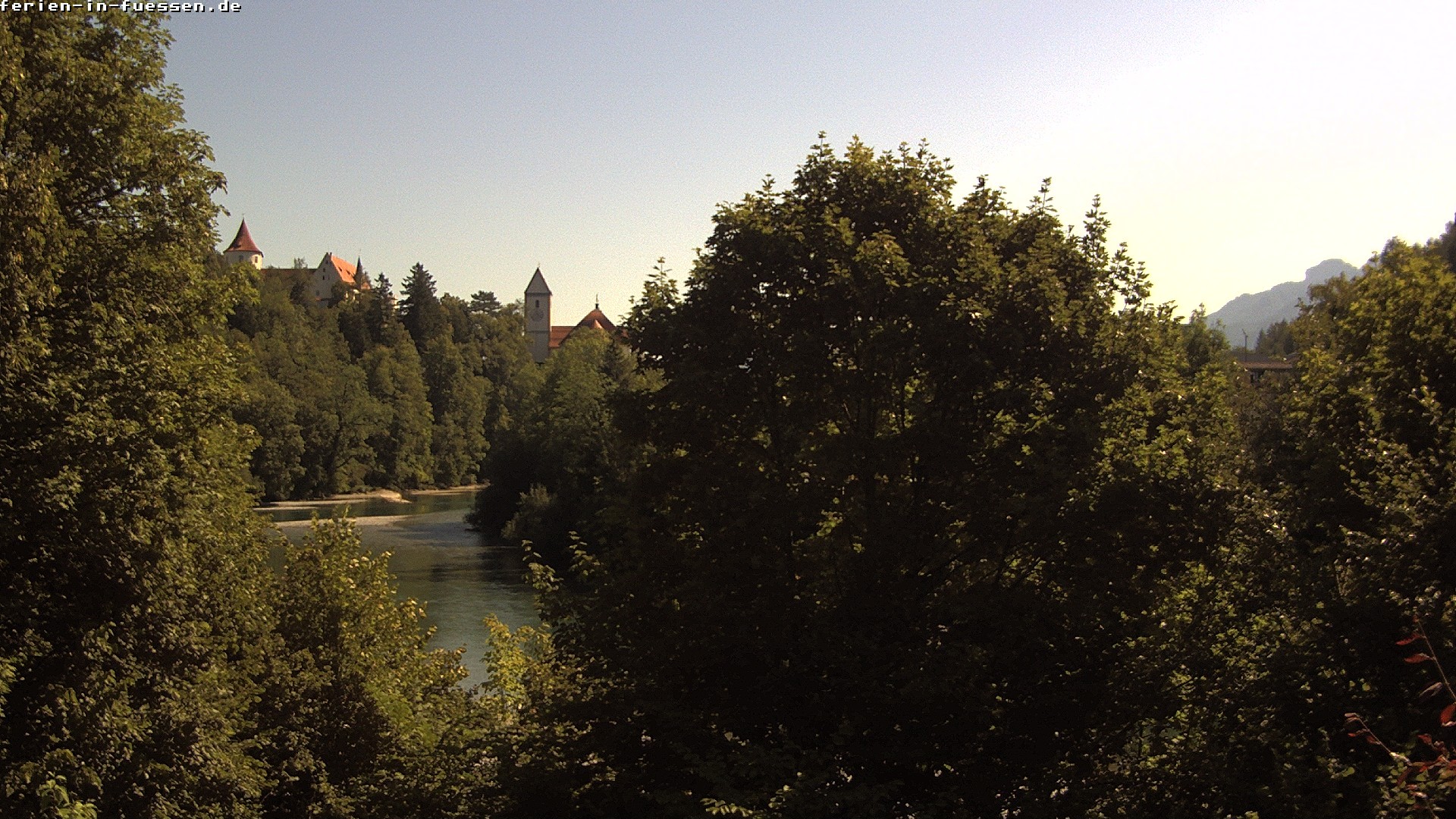Archiv Foto Webcam Füssen: Blick auf Lech und Hohes Schloss