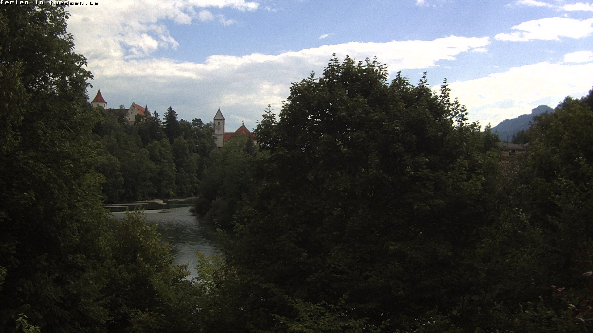 Archiv Foto Webcam Füssen: Blick auf Lech und Hohes Schloss