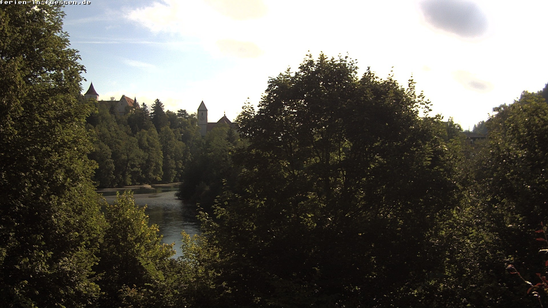 Archiv Foto Webcam Füssen: Blick auf Lech und Hohes Schloss